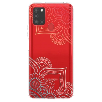 Picasee Samsung Galaxy A21s Hülle - Transparentes Silikon - Blumenmuster