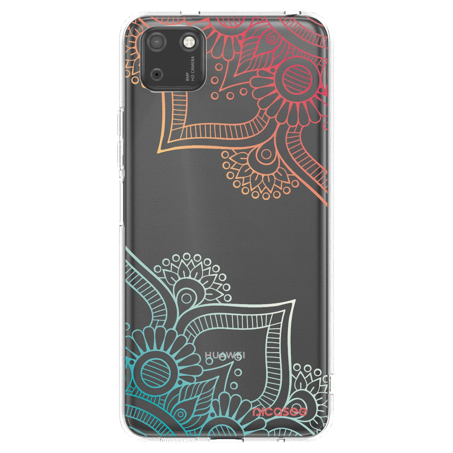 Picasee Huawei Y5P Hülle - Transparentes Silikon - Blumenmuster