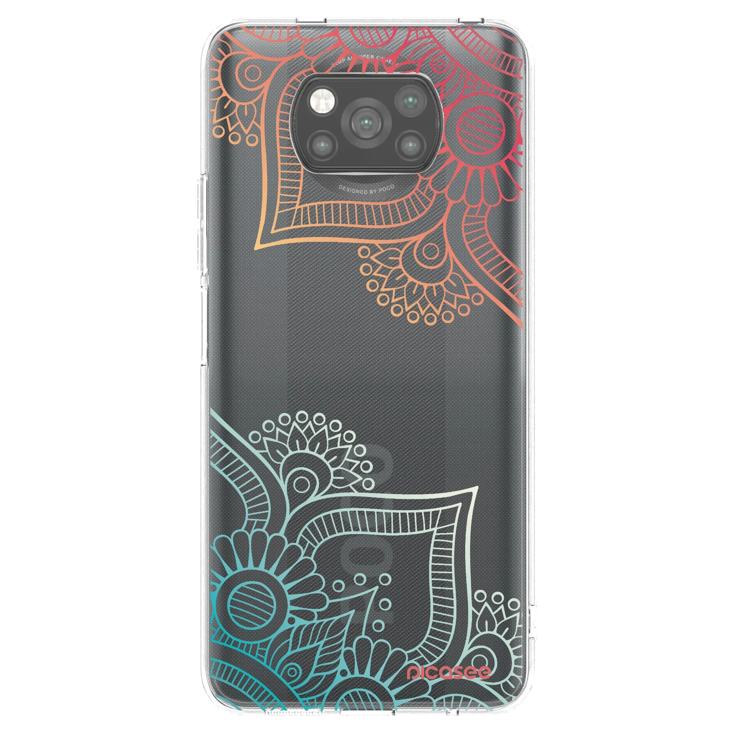 Picasee Xiaomi Poco X3 Hülle - Schwarzes Silikon - Blumenmuster