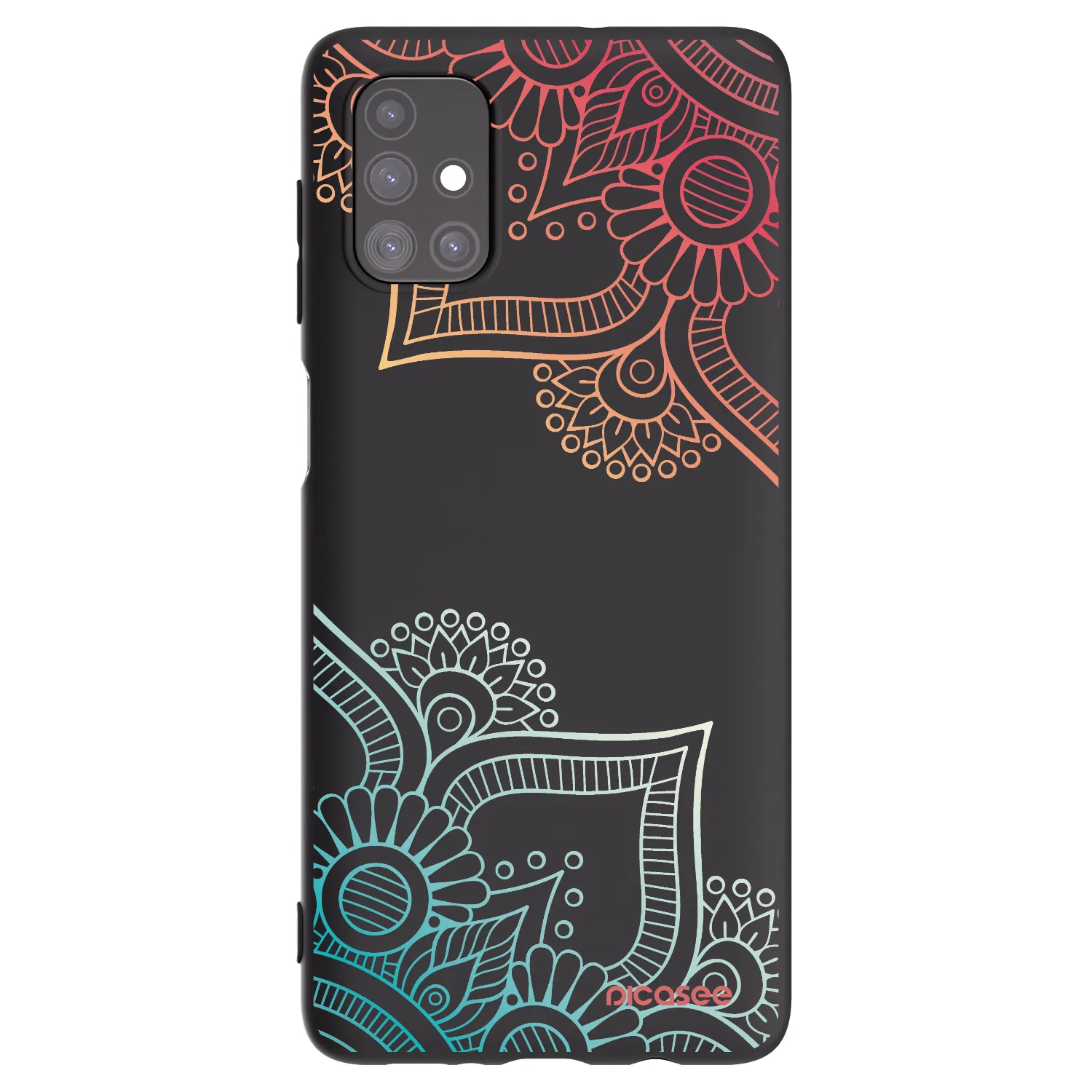 Picasee Samsung Galaxy M51 M515F Hülle - Schwarzes Silikon - Blumenmuster