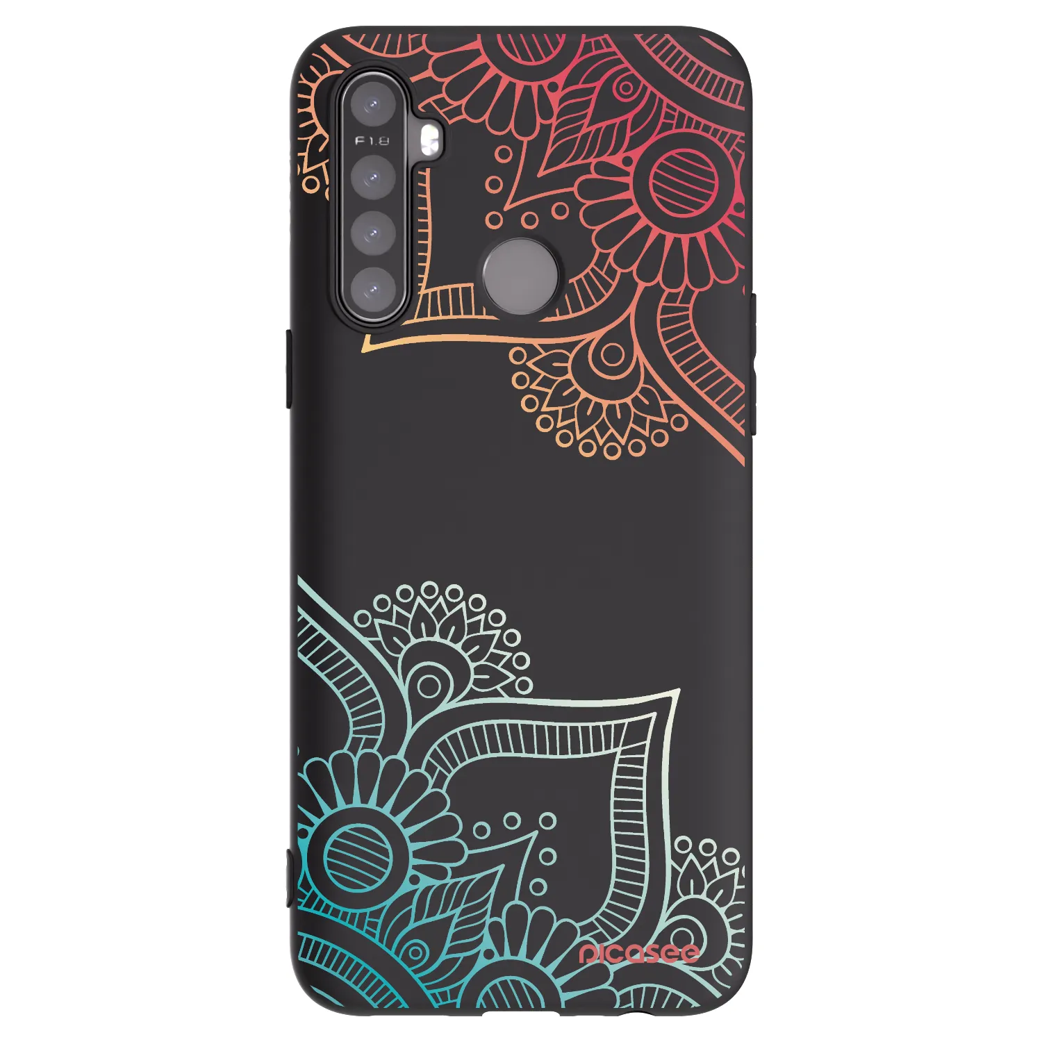 Picasee Realme 6i Hülle - Schwarzes Silikon - Blumenmuster
