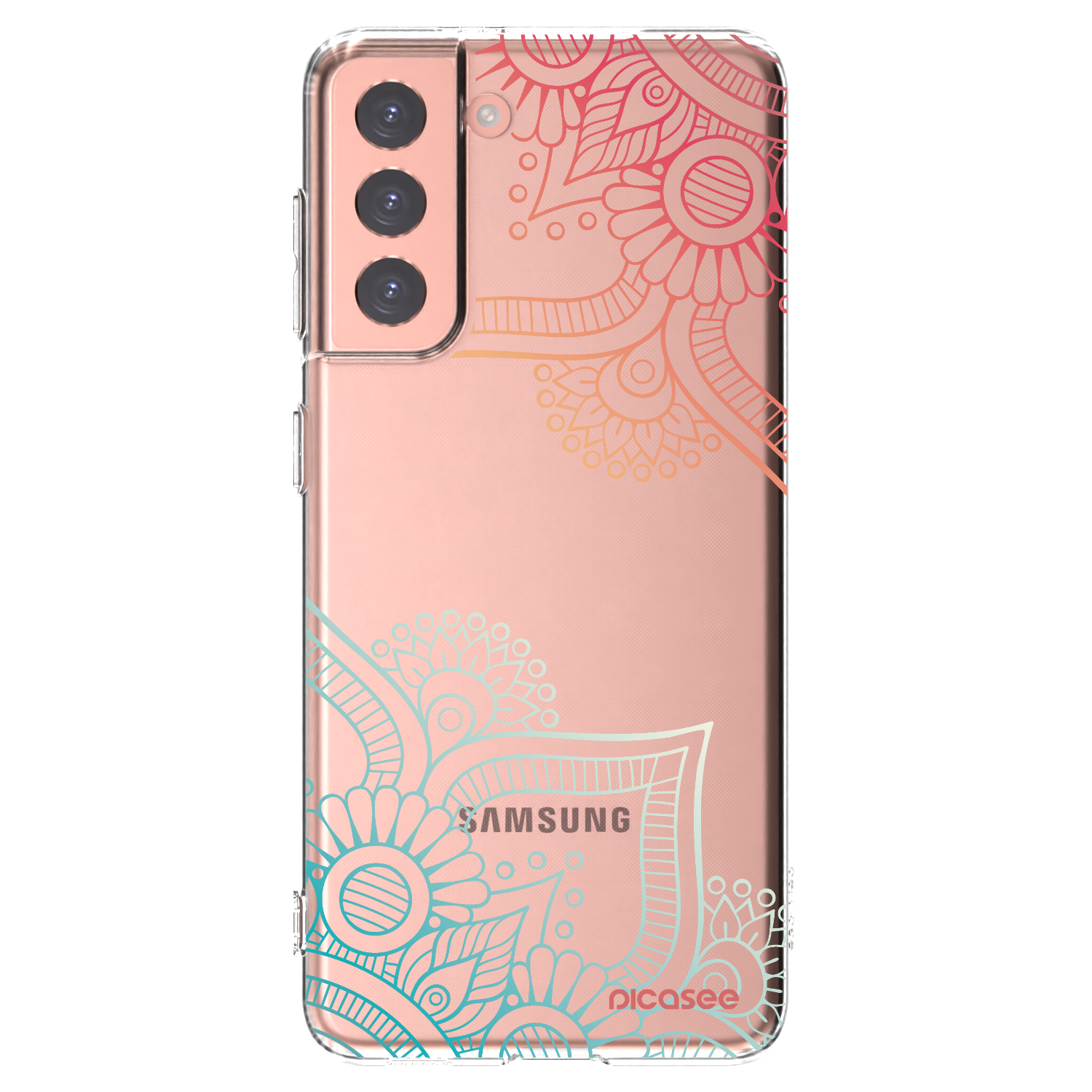 Picasee Samsung Galaxy S21 5G G991B Hülle - Transparentes Silikon - Blumenmuster