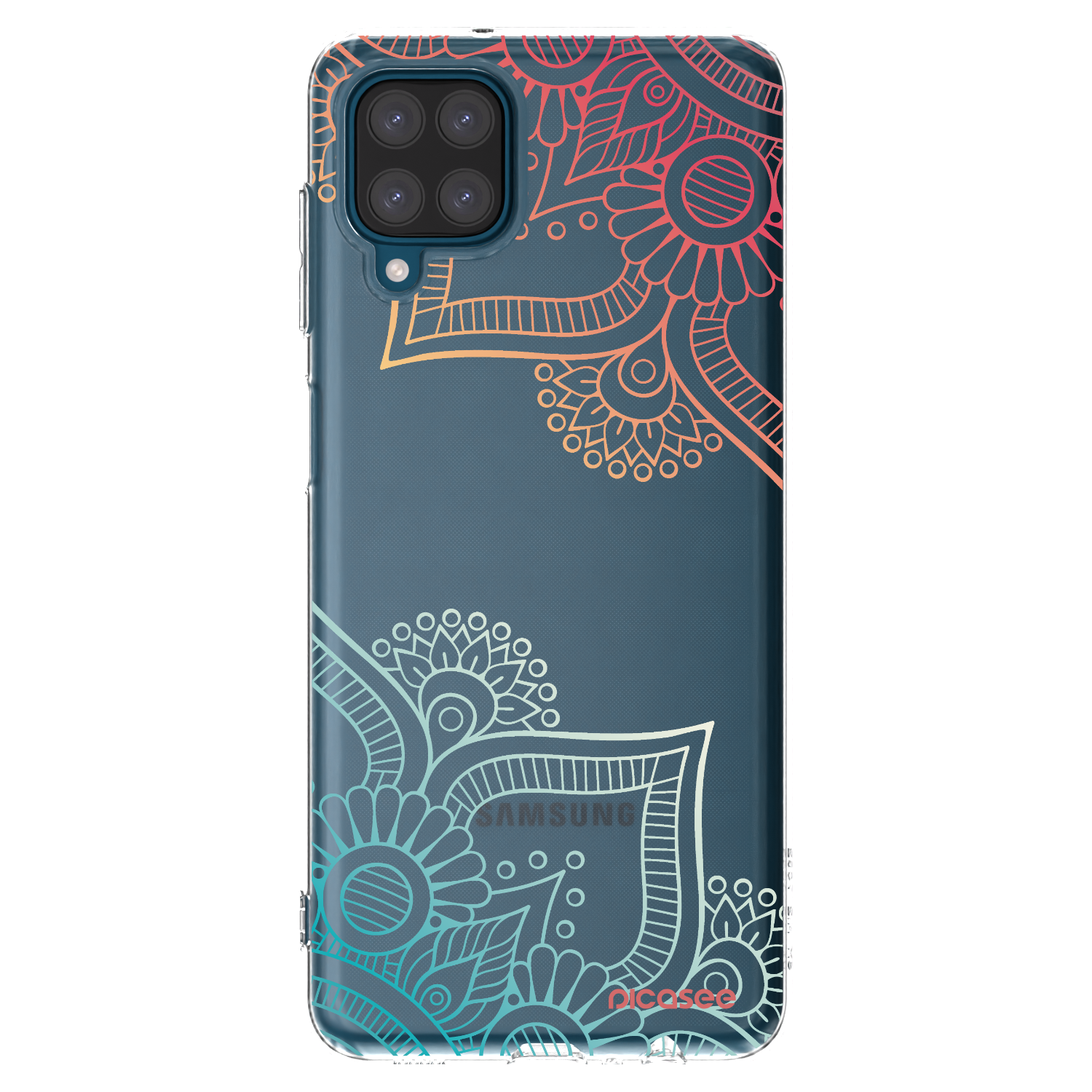 Picasee Samsung Galaxy A12 A125F Hülle - Transparentes Silikon - Blumenmuster