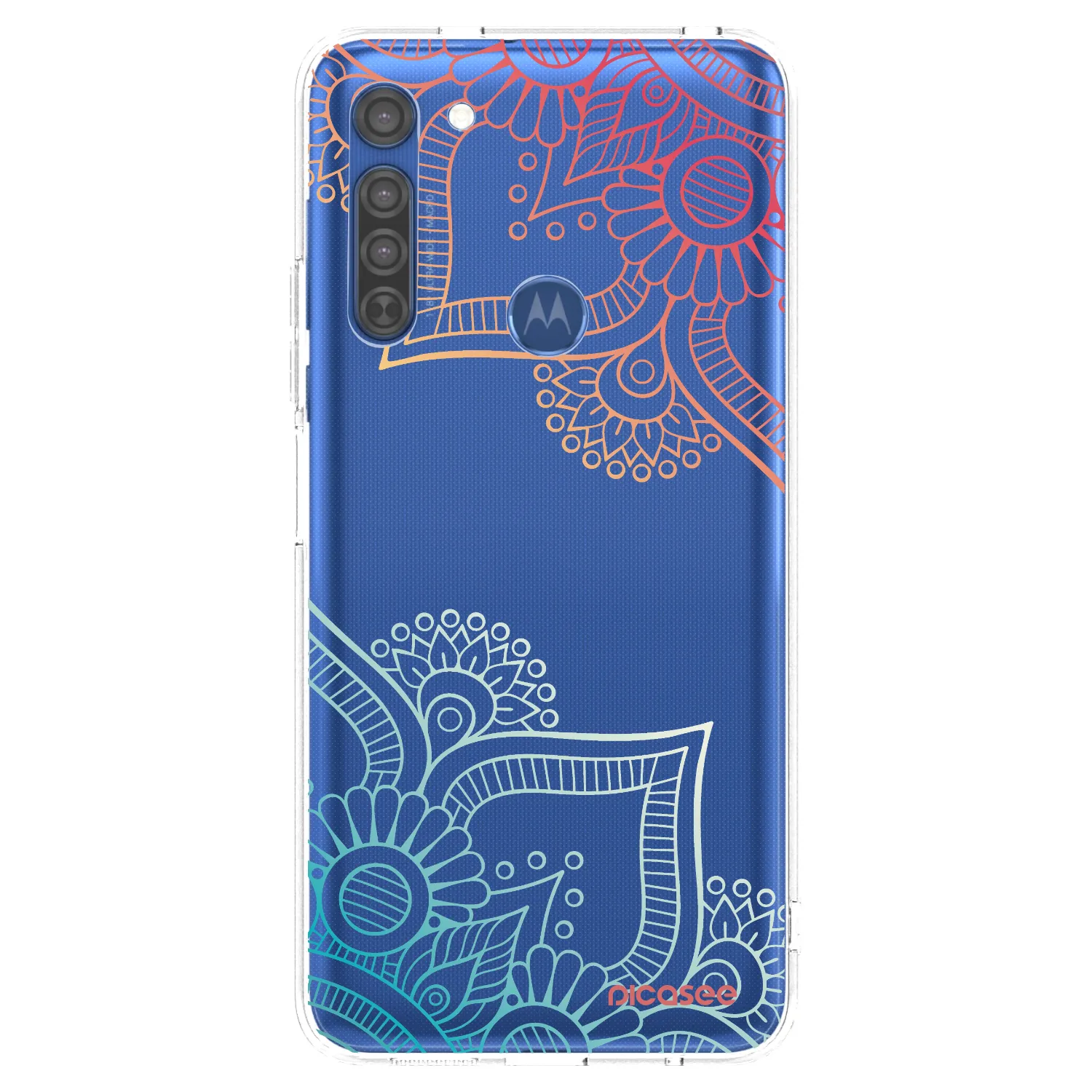 Picasee Motorola Moto G8 Hülle - Transparentes Silikon - Blumenmuster