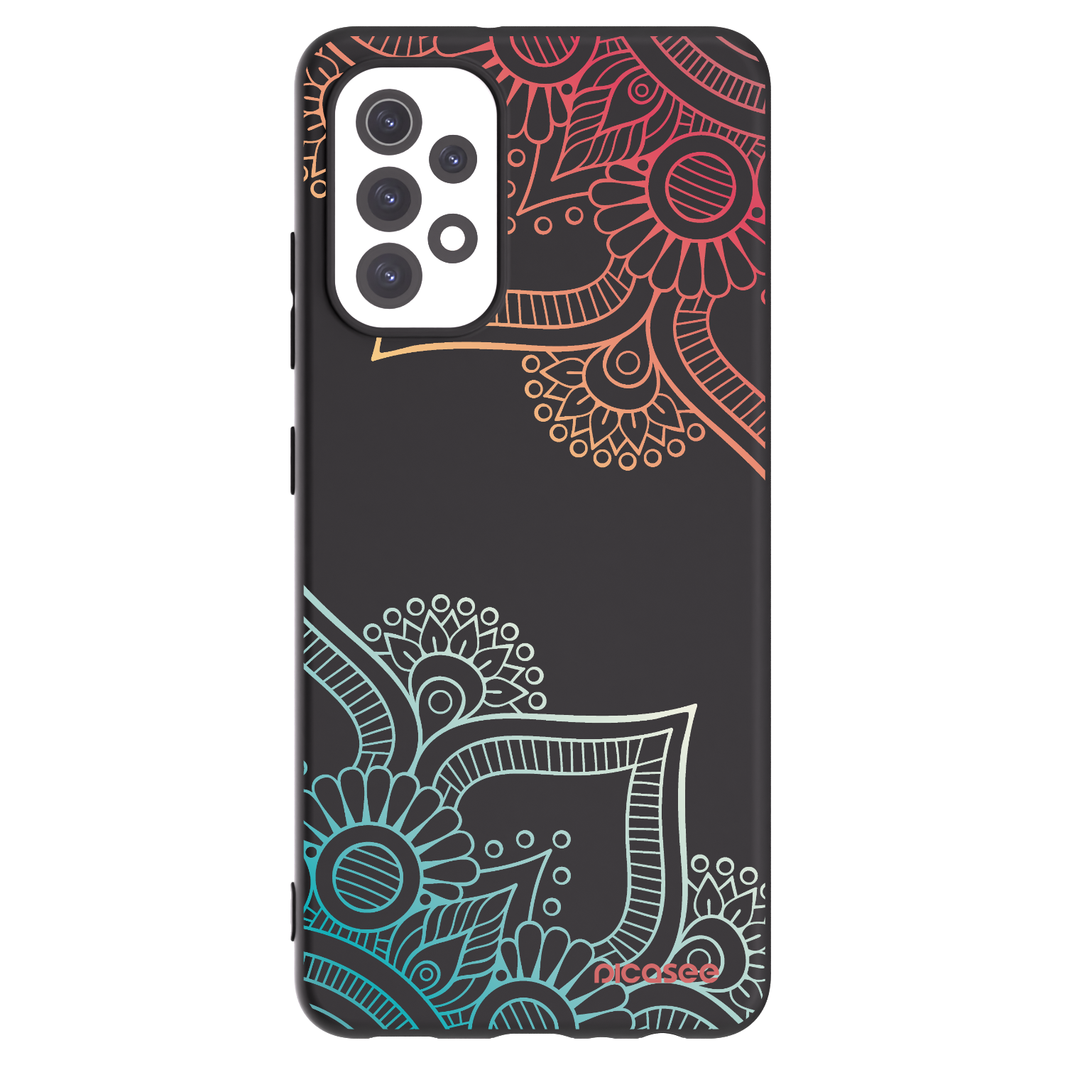 Picasee Samsung Galaxy A32 5G A326B Hülle - Schwarzes Silikon - Blumenmuster