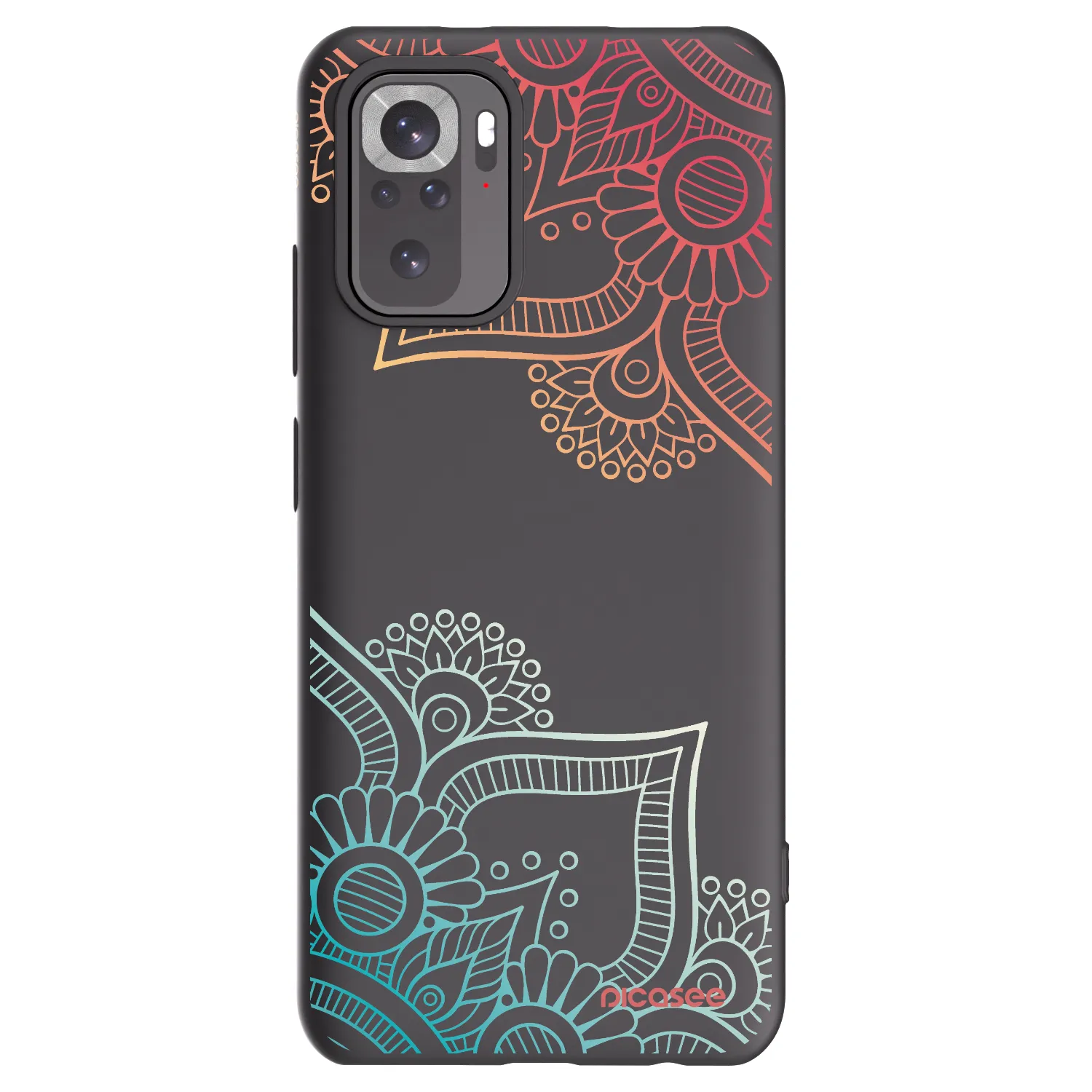 Picasee Xiaomi Redmi Note 10S Hülle - Schwarzes Silikon - Blumenmuster