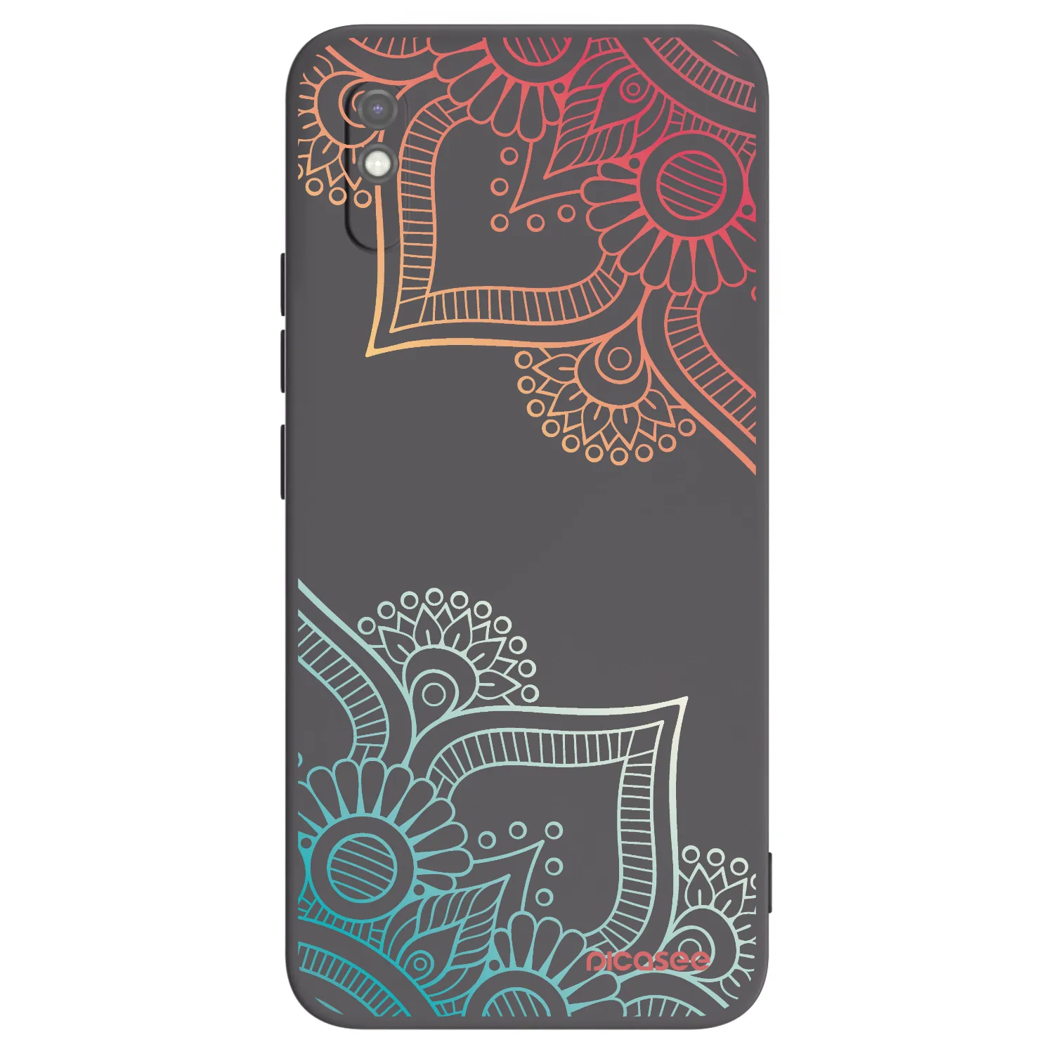Picasee Xiaomi Redmi 9AT Hülle - Schwarzes Silikon - Blumenmuster