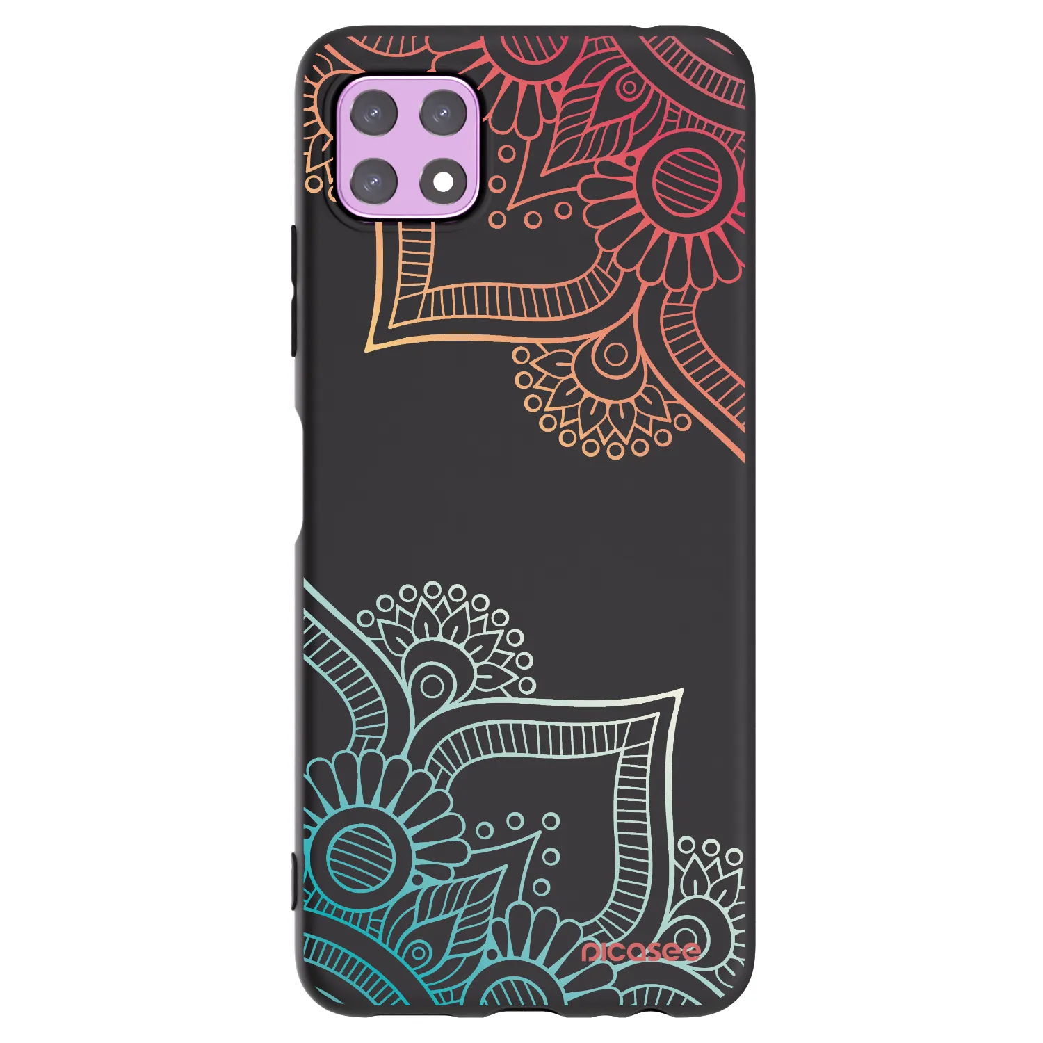 Picasee Samsung Galaxy A22 A226B 5G Hülle - Schwarzes Silikon - Blumenmuster