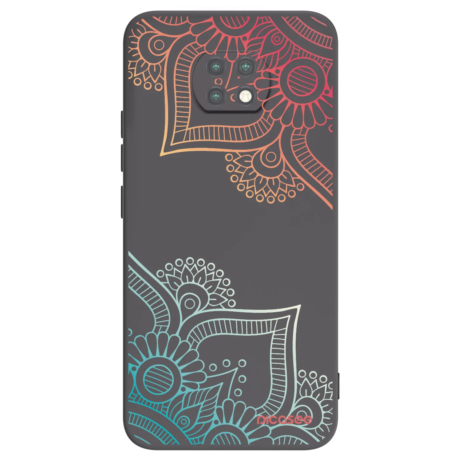 Picasee Xiaomi Redmi Note 9T Hülle - Schwarzes Silikon - Blumenmuster