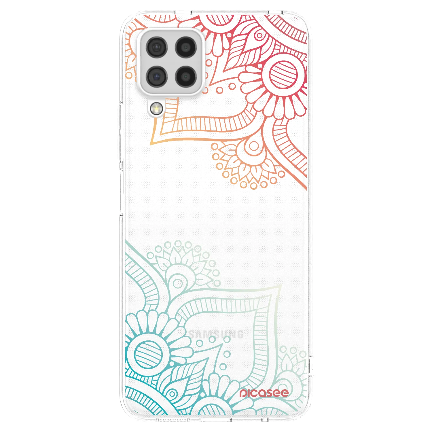 Picasee Samsung Galaxy A22 A225F 4G Hülle - Transparentes Silikon - Blumenmuster