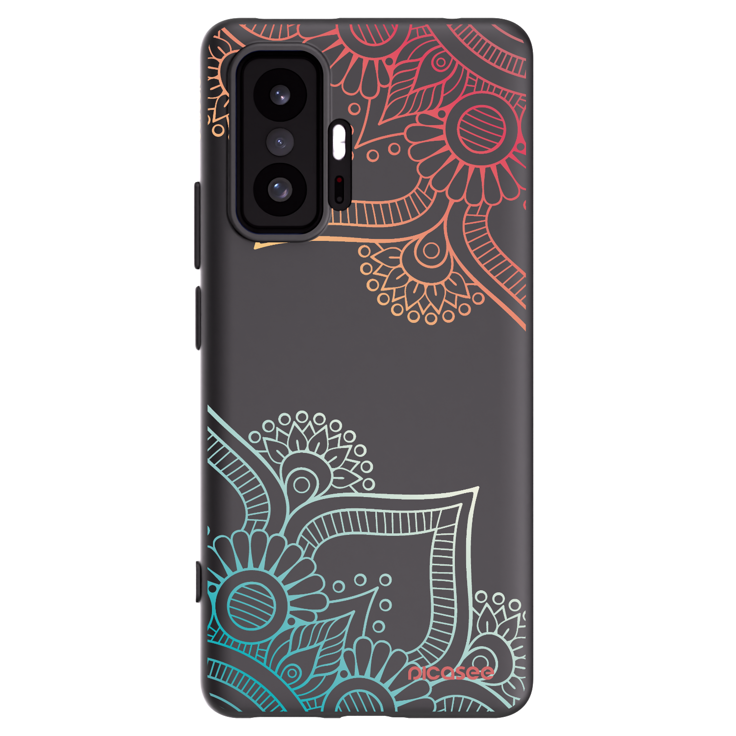 Picasee Xiaomi 11T Pro Hülle - Schwarzes Silikon - Blumenmuster