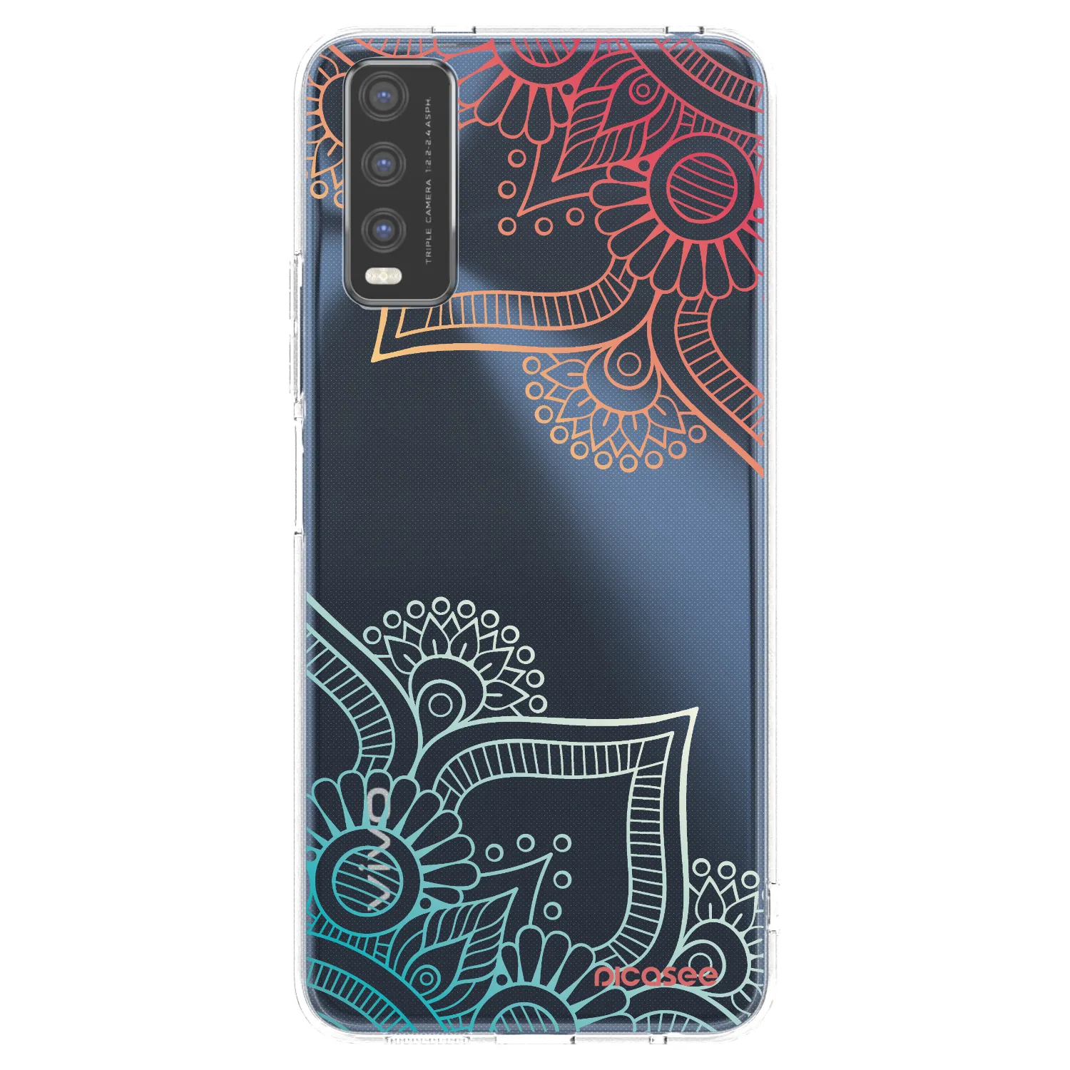 Picasee Vivo Y20s Hülle - Transparentes Silikon - Blumenmuster