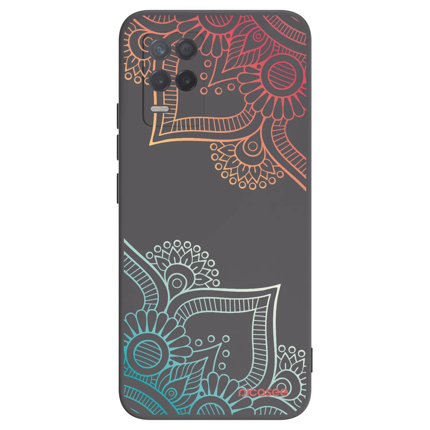 Picasee Realme 8 5G Hülle - Schwarzes Silikon - Blumenmuster