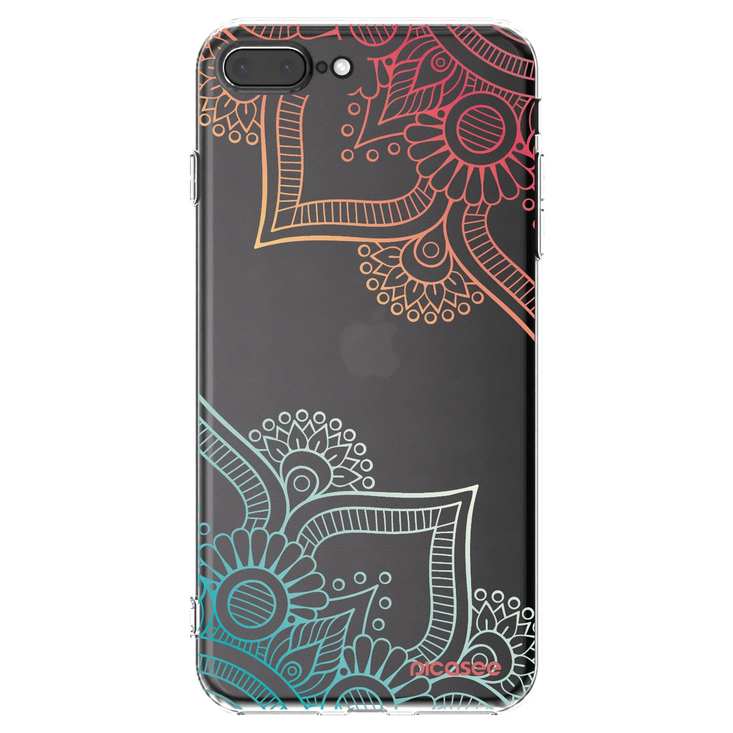Picasee Apple iPhone 7 Plus Hülle - Transparentes Silikon - Blumenmuster