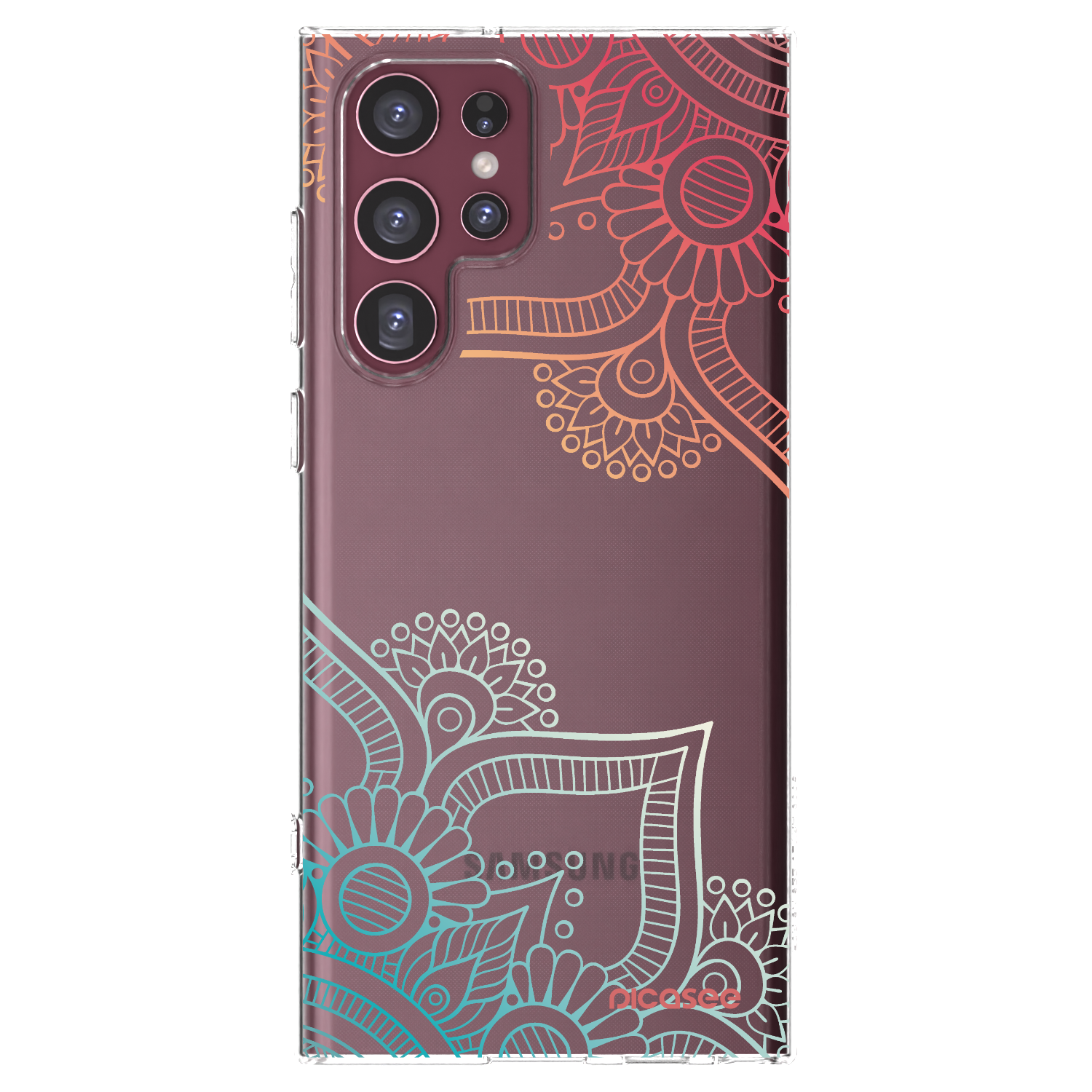 Picasee Samsung Galaxy S22 Ultra 5G Hülle - Transparentes Silikon - Blumenmuster