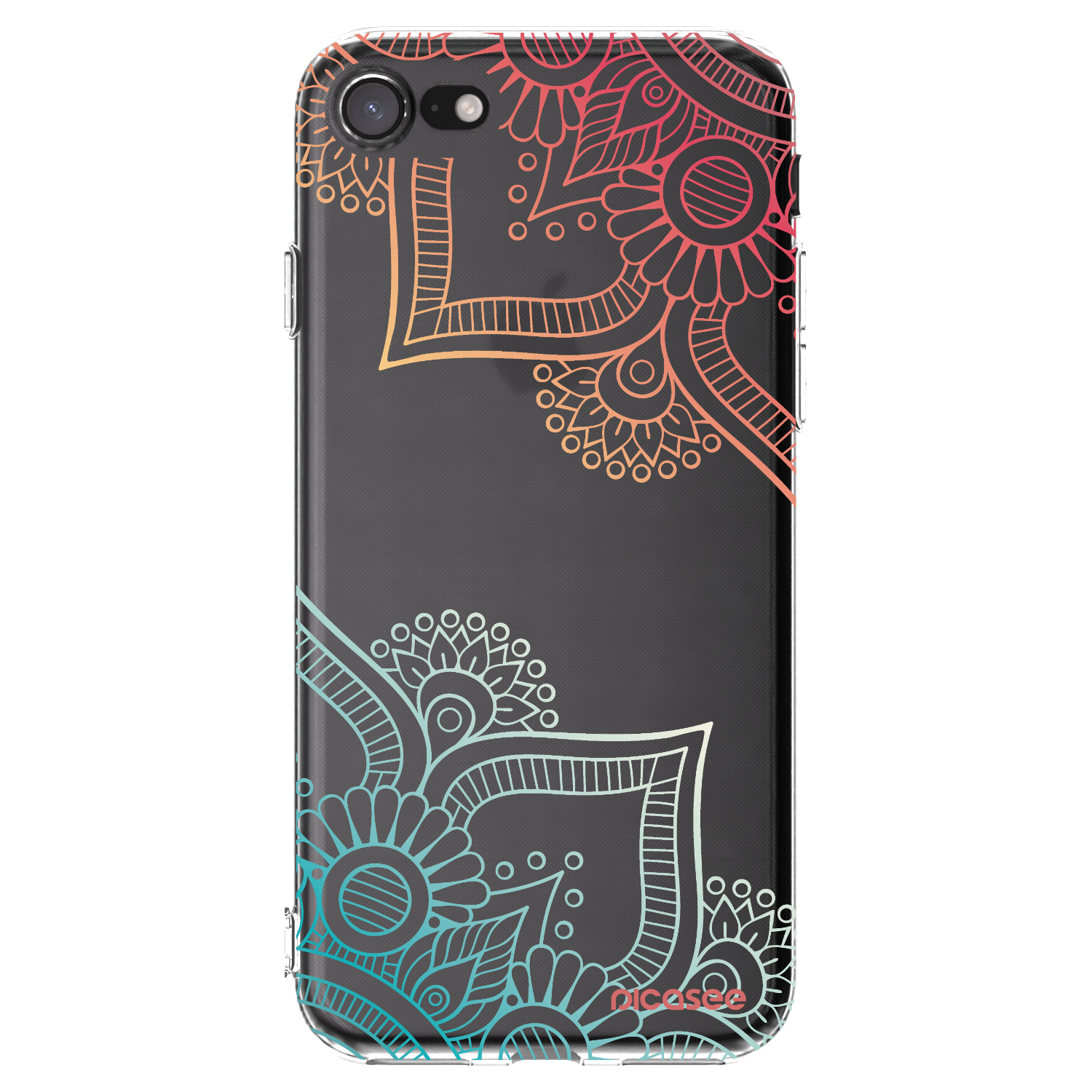 Picasee Apple iPhone SE 2022 Hülle - Transparentes Silikon - Blumenmuster