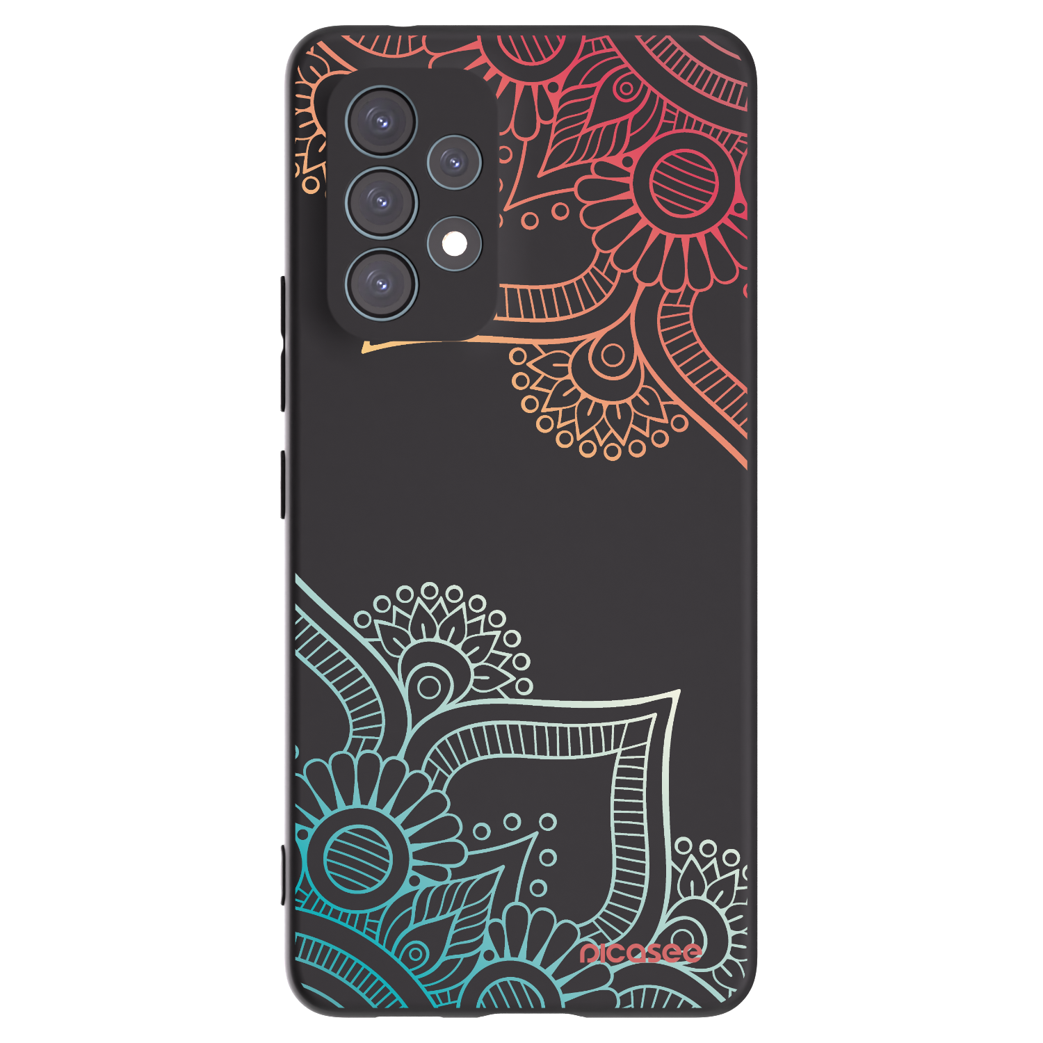 Picasee Samsung Galaxy A53 5G A536 Hülle - Schwarzes Silikon - Blumenmuster