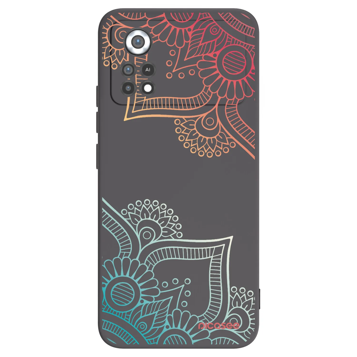 Picasee Xiaomi Poco X4 Pro 5G Hülle - Schwarzes Silikon - Blumenmuster