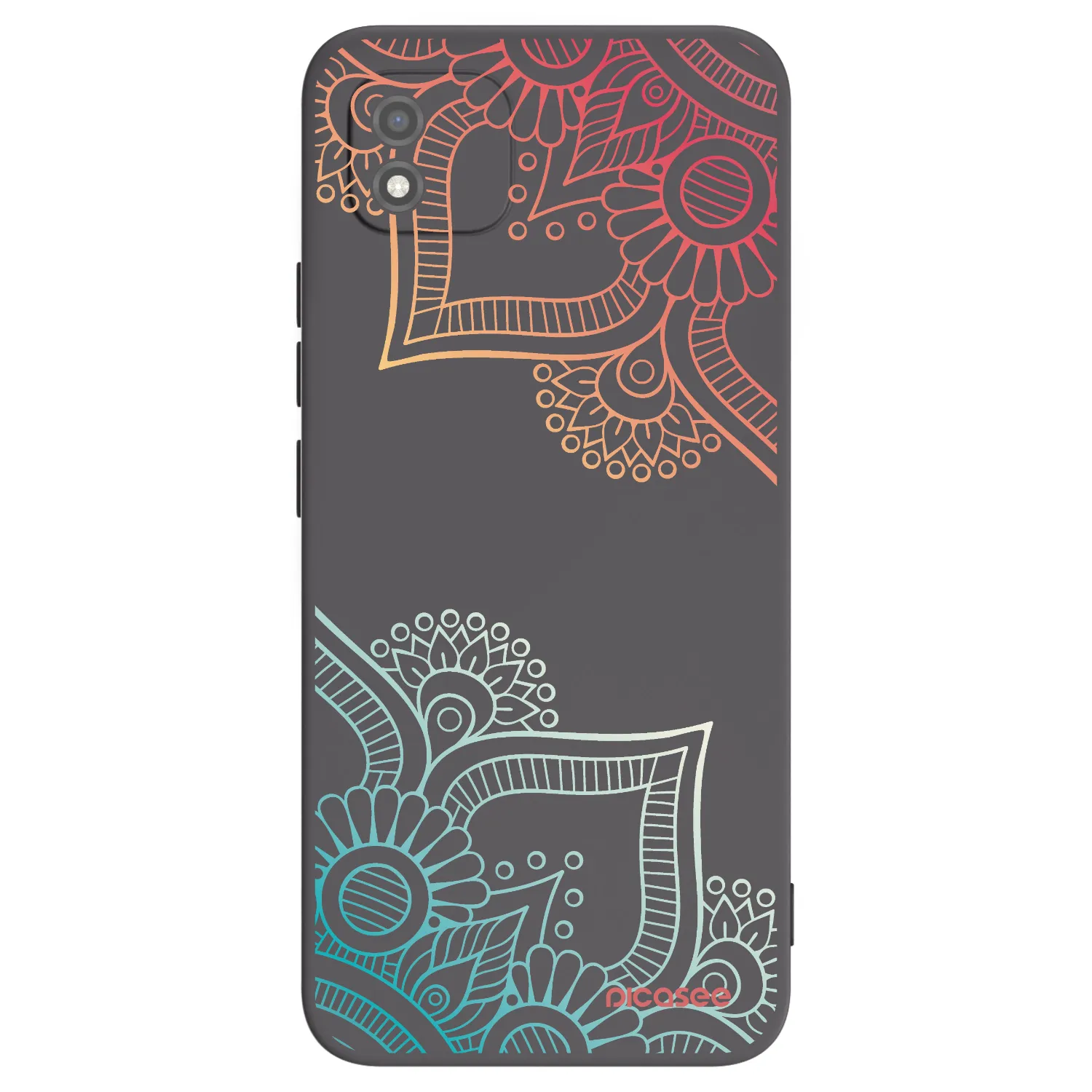 Picasee Realme C11 (2021) Hülle - Schwarzes Silikon - Blumenmuster