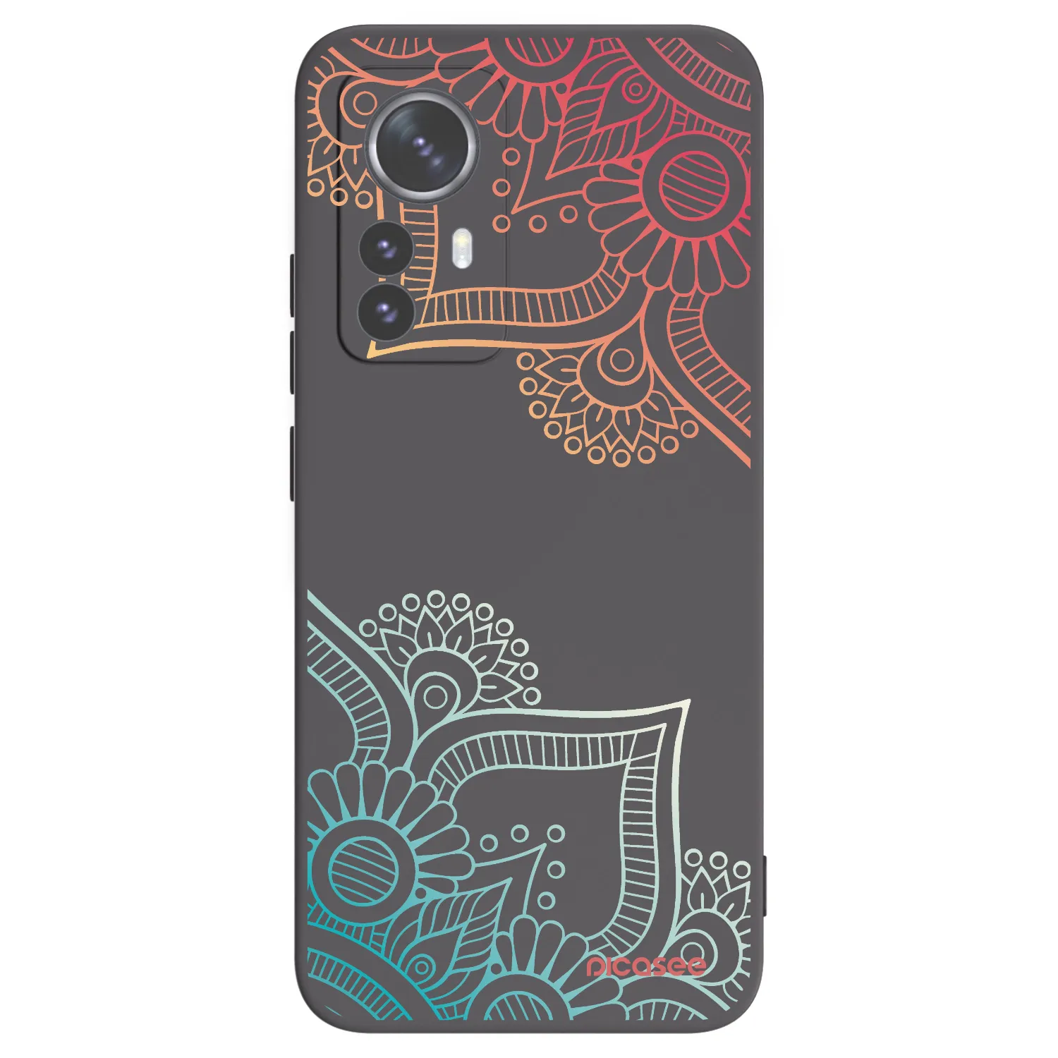 Picasee Xiaomi 12 Pro Hülle - Schwarzes Silikon - Blumenmuster