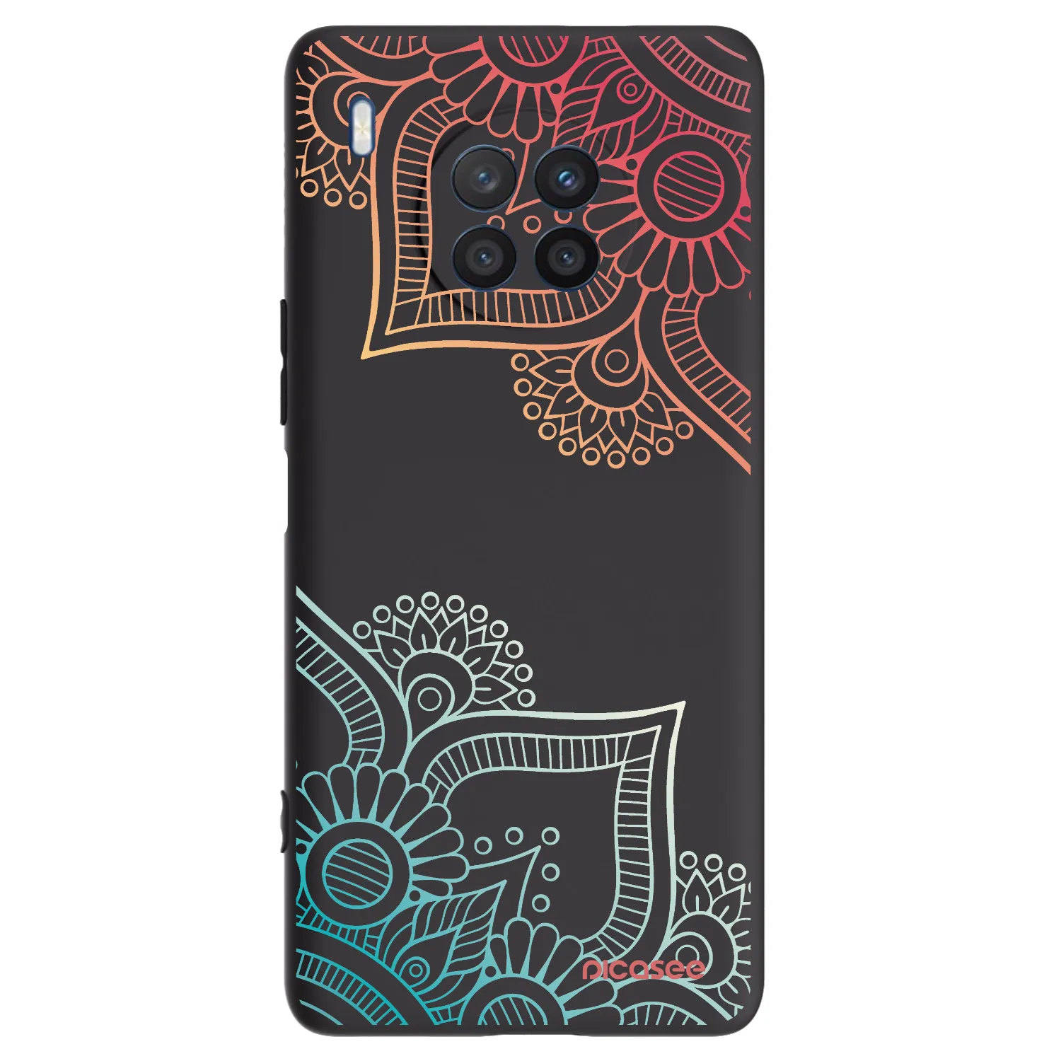 Picasee Honor 50 Lite Hülle - Schwarzes Silikon - Blumenmuster