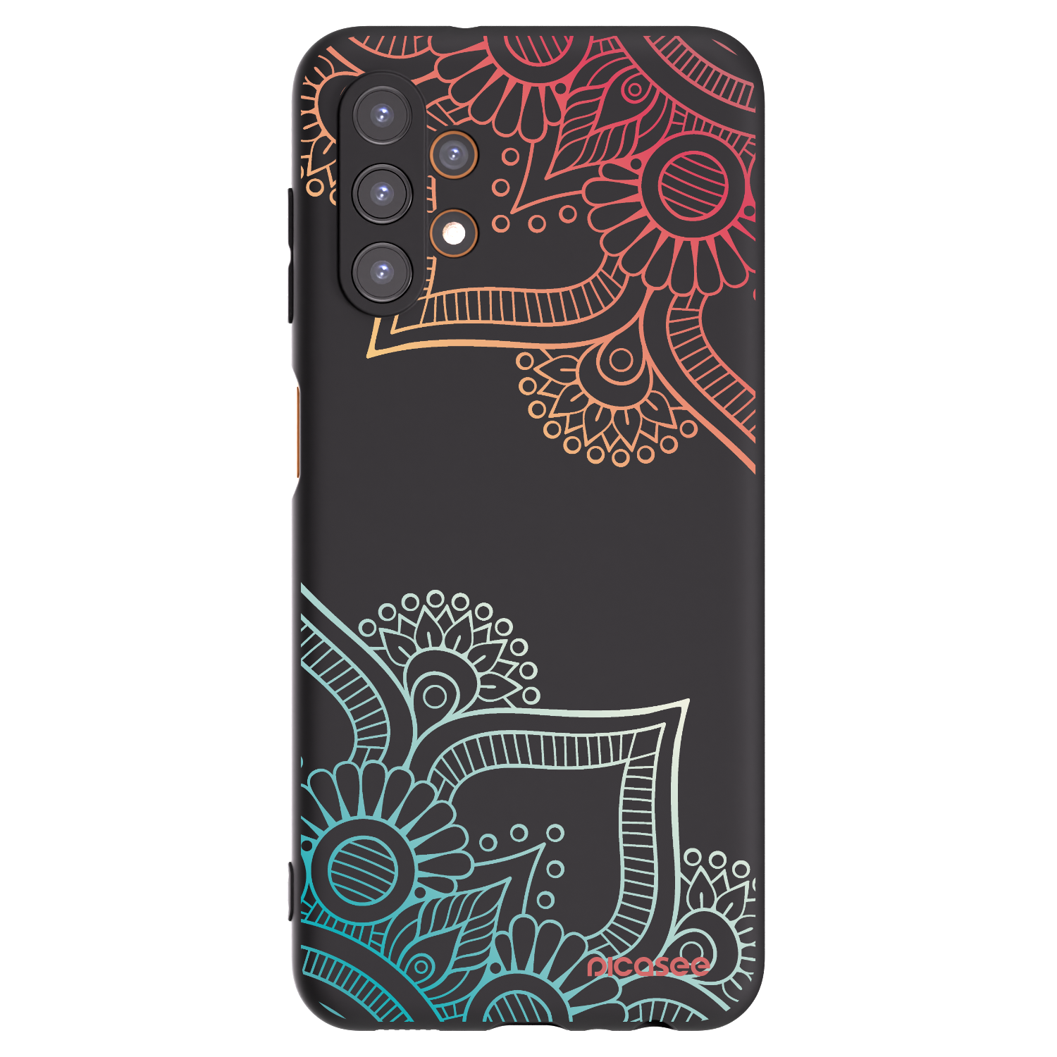 Picasee Samsung Galaxy A13 4G A135 Hülle - Schwarzes Silikon - Blumenmuster