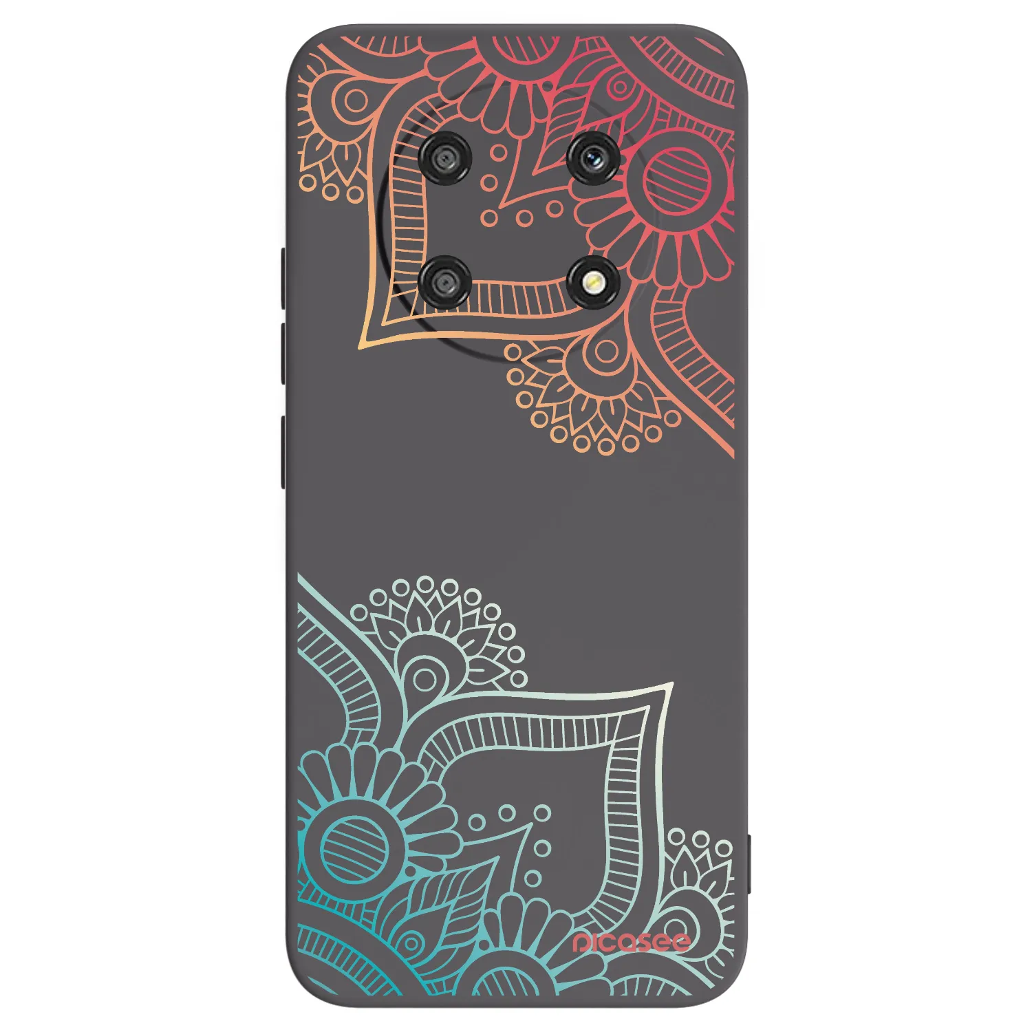 Picasee Honor Magic4 Lite 5G Hülle - Schwarzes Silikon - Blumenmuster