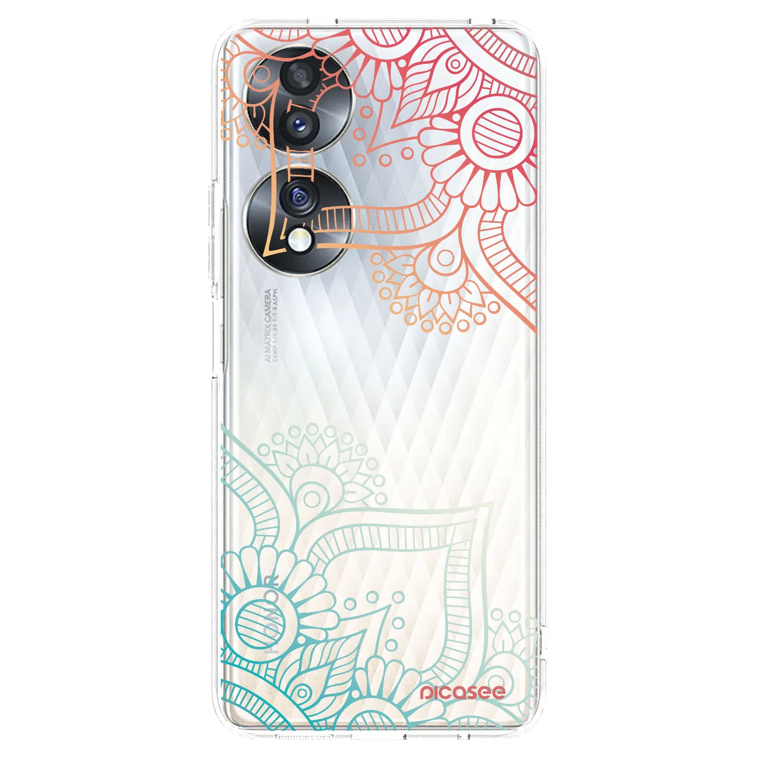 Picasee Honor 70 Hülle - Transparentes Silikon - Blumenmuster