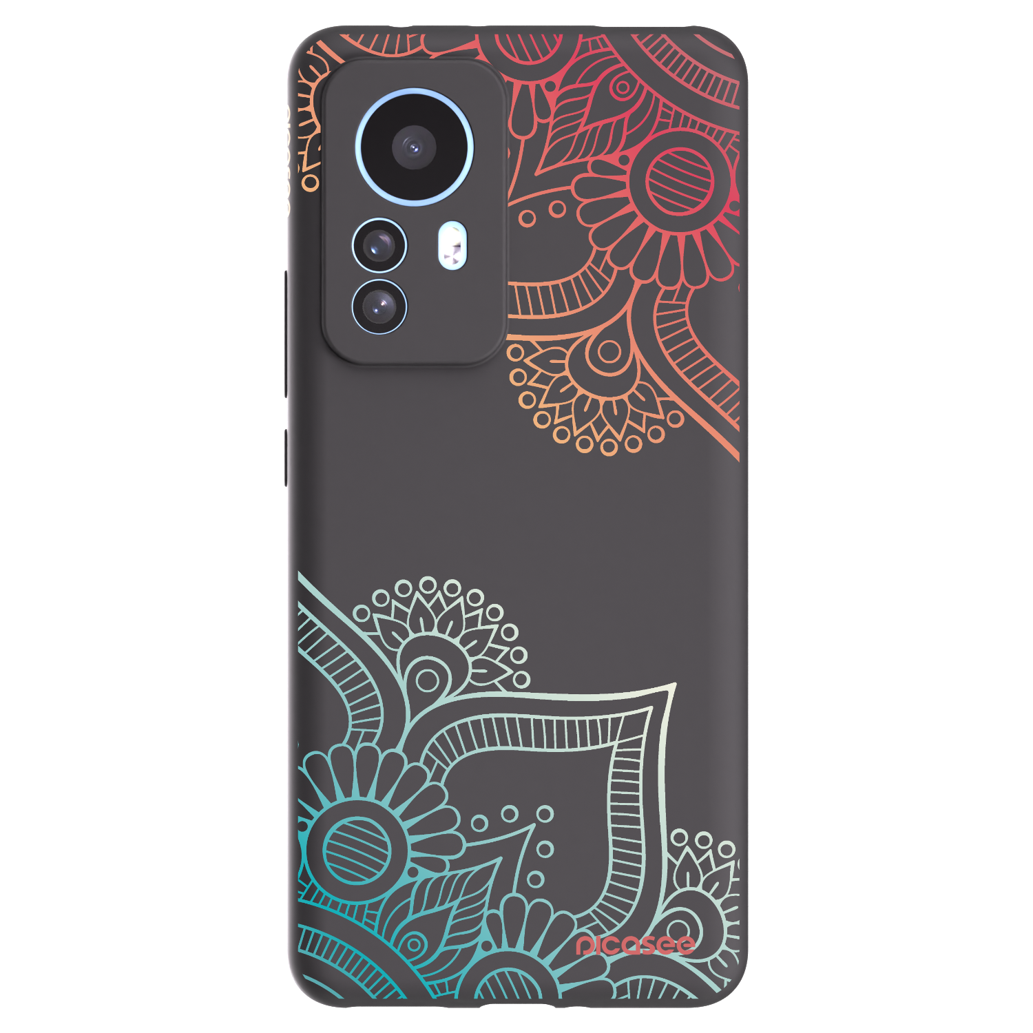 Picasee Xiaomi 12T Hülle - Schwarzes Silikon - Blumenmuster