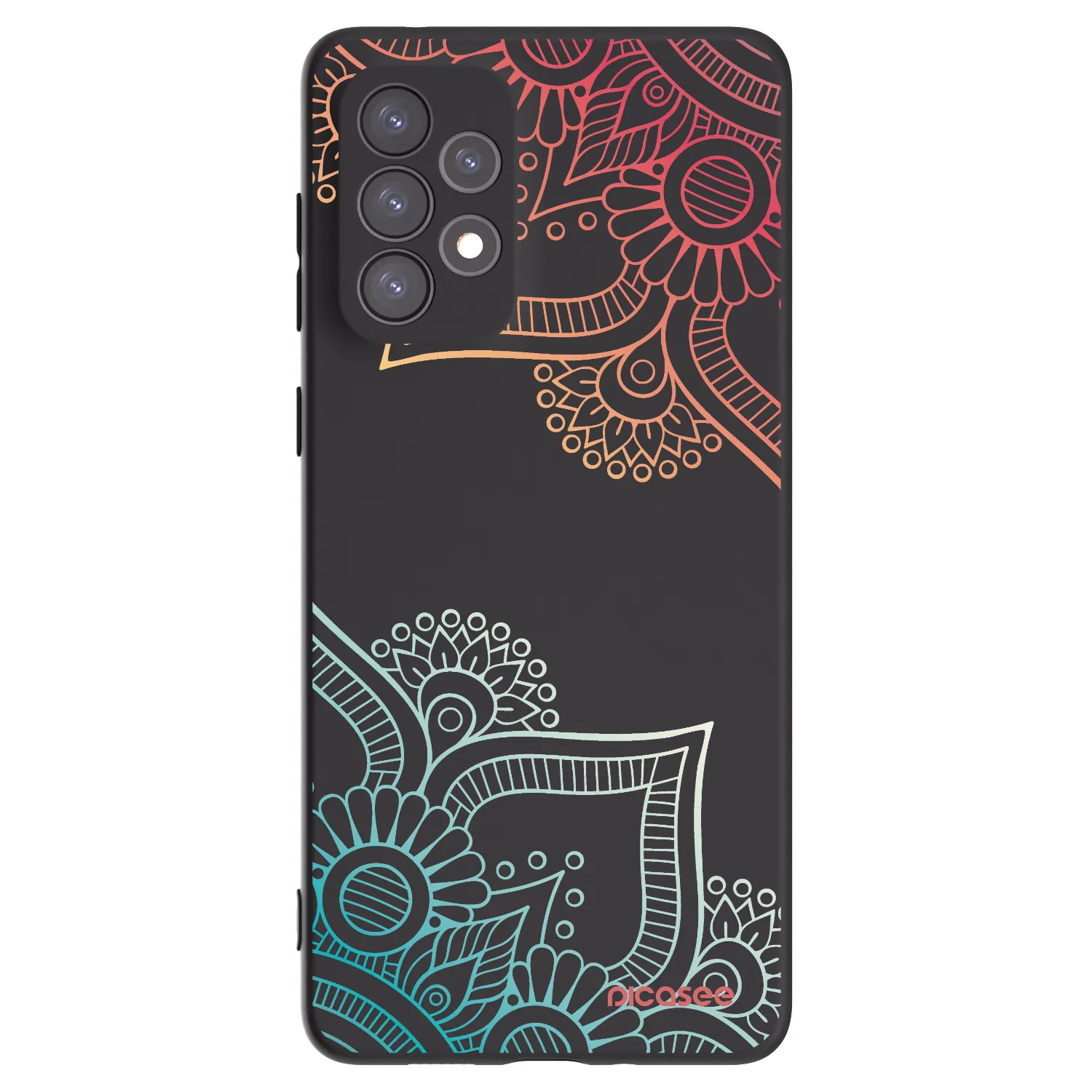 Picasee Samsung Galaxy A73 5G Hülle - Schwarzes Silikon - Blumenmuster