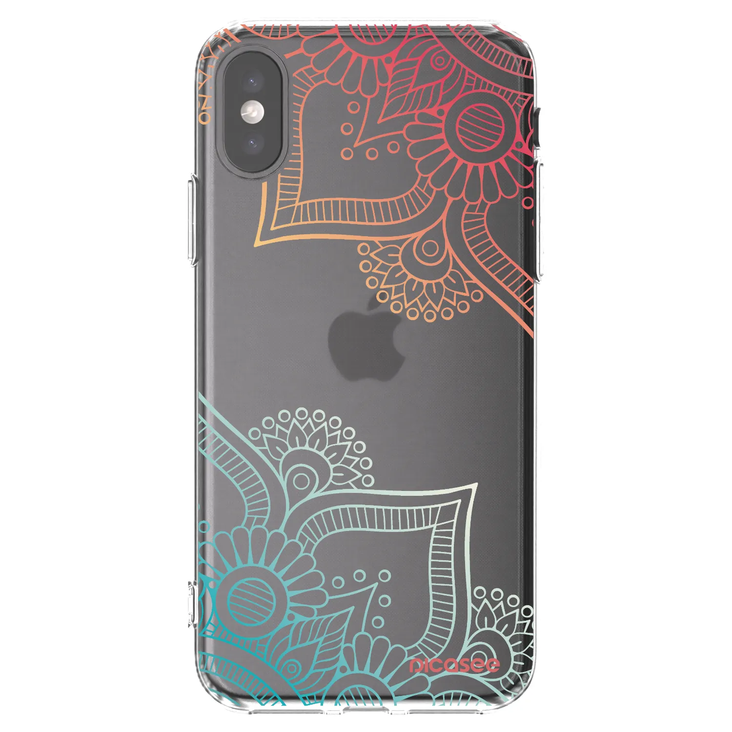 Picasee Apple iPhone X/XS Hülle - Transparentes Silikon - Blumenmuster