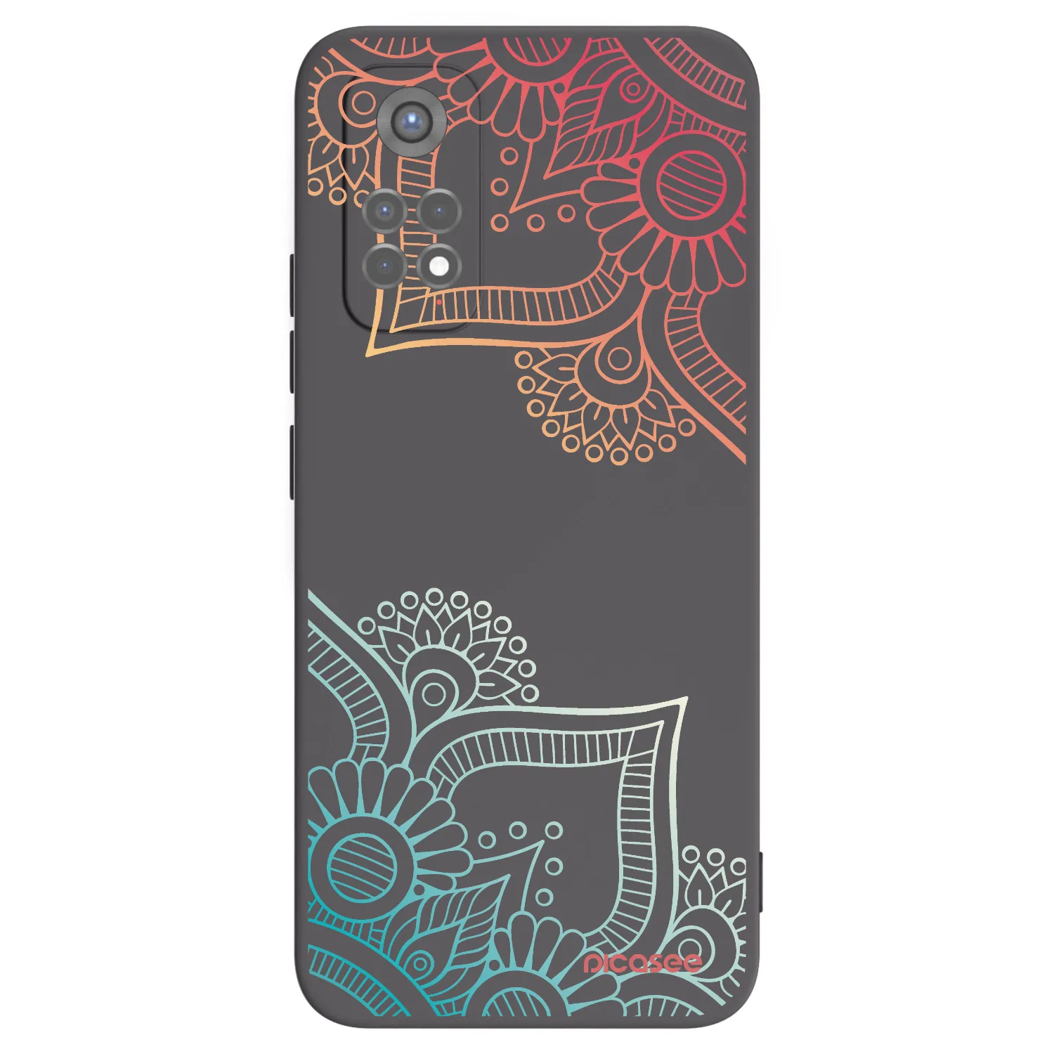 Picasee Xiaomi Redmi Note 11S 5G Hülle - Schwarzes Silikon - Blumenmuster