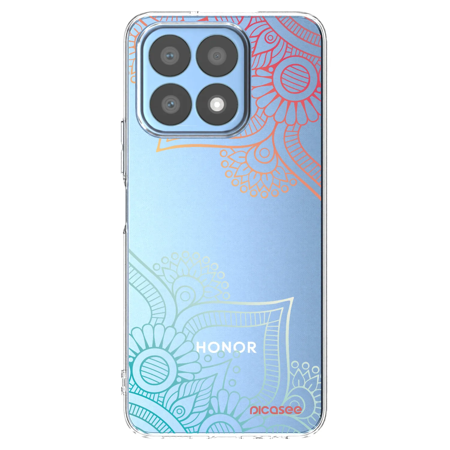 Picasee Honor X8a Hülle - Transparentes Silikon - Blumenmuster