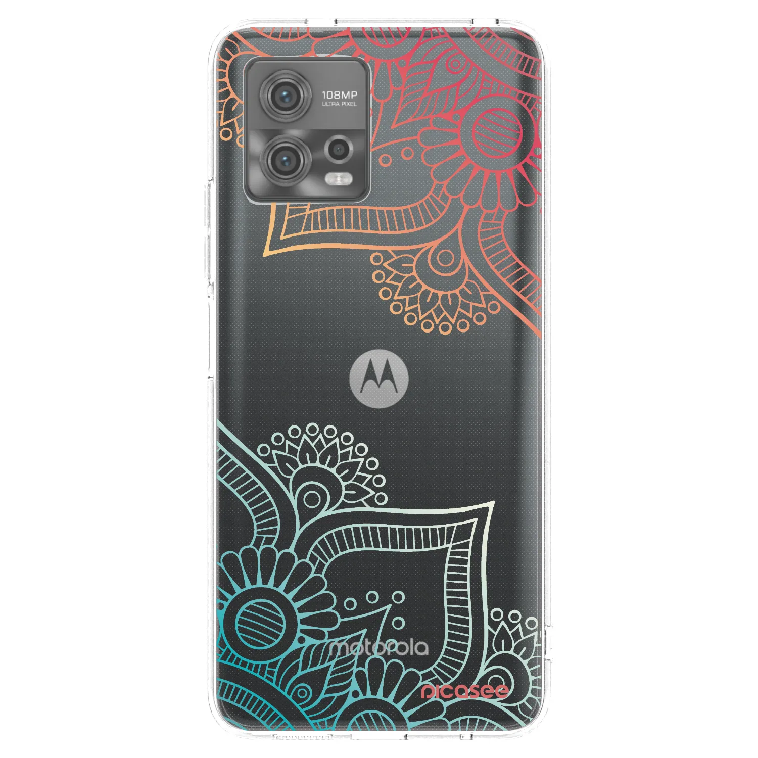 Picasee Motorola Moto G72 Hülle - Transparentes Silikon - Blumenmuster