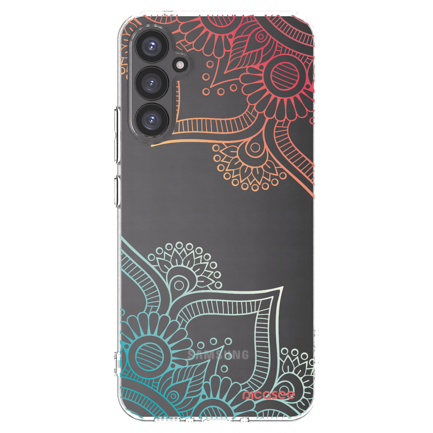 Picasee Samsung Galaxy A34 5G A346B Hülle - Transparentes Silikon - Blumenmuster