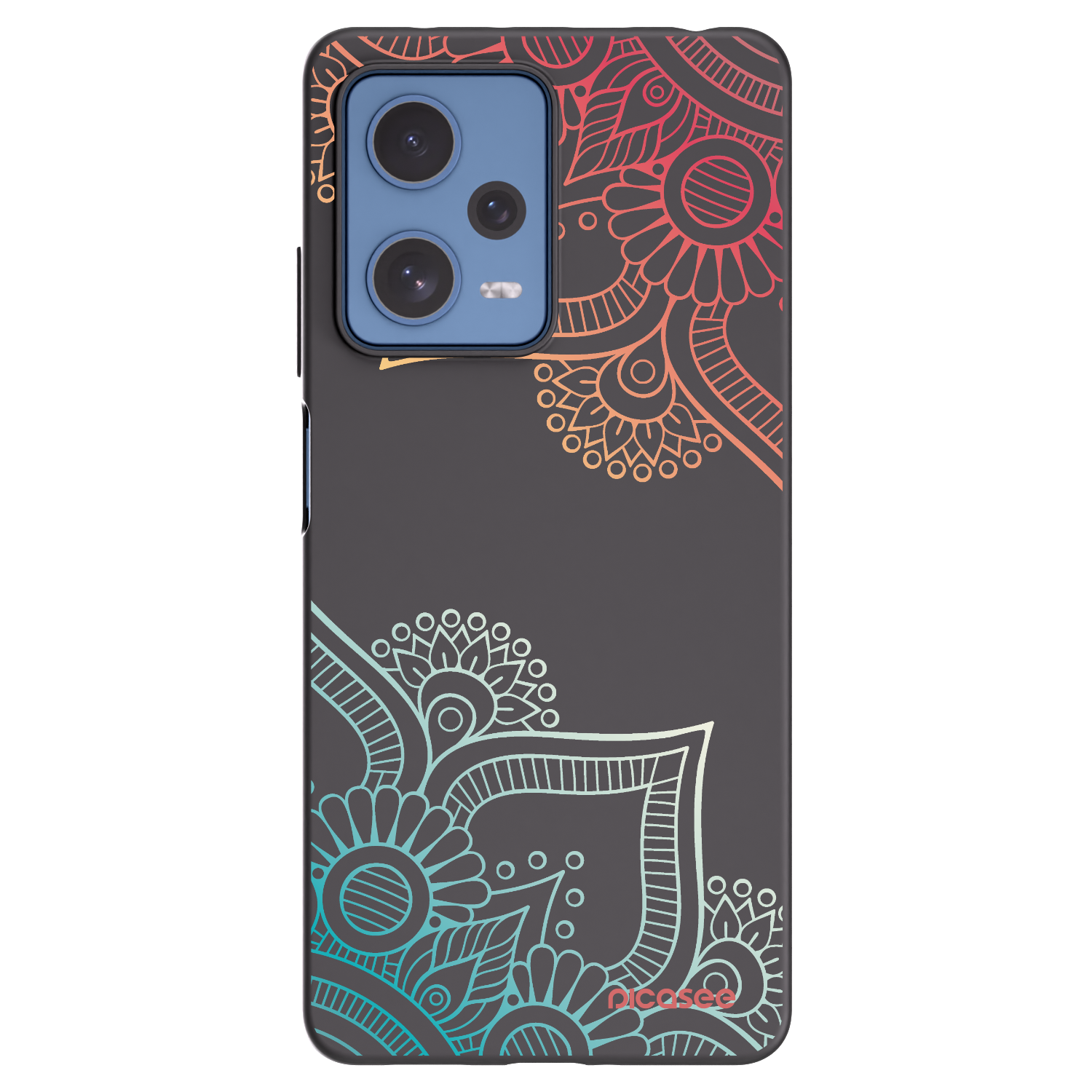 Picasee Xiaomi Redmi Note 12 Pro 5G Hülle - Schwarzes Silikon - Blumenmuster