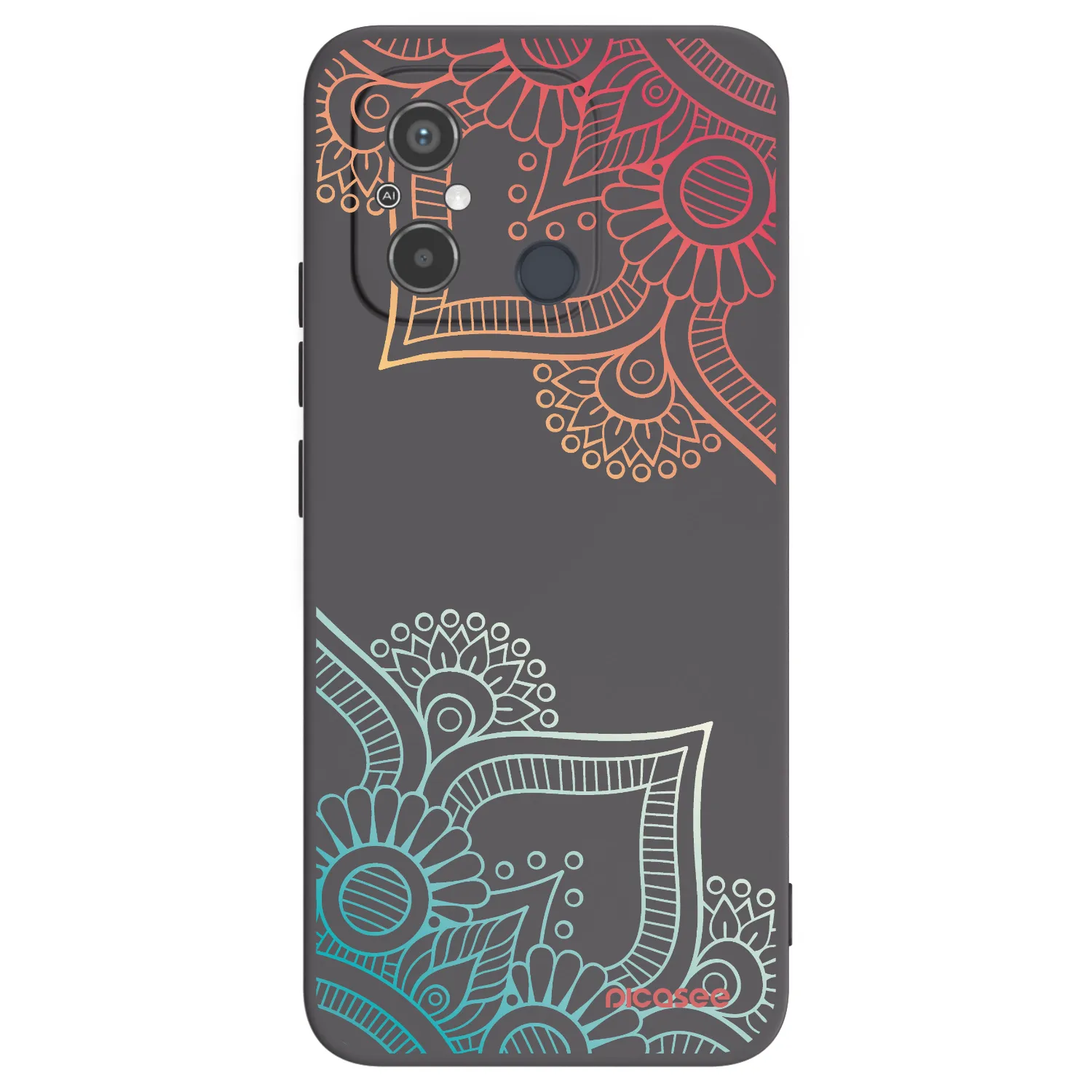 Picasee Xiaomi Redmi 12C Hülle - Schwarzes Silikon - Blumenmuster