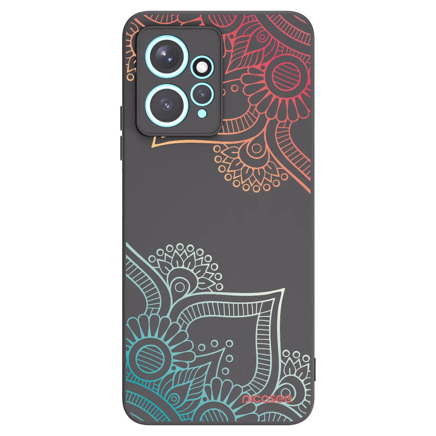 Picasee Xiaomi Redmi Note 12 4G Hülle - Schwarzes Silikon - Blumenmuster