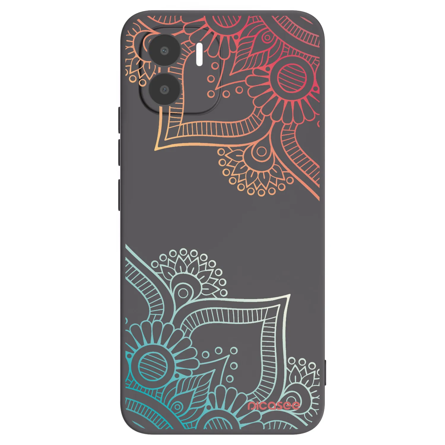 Picasee Xiaomi Redmi A2 Hülle - Schwarzes Silikon - Blumenmuster
