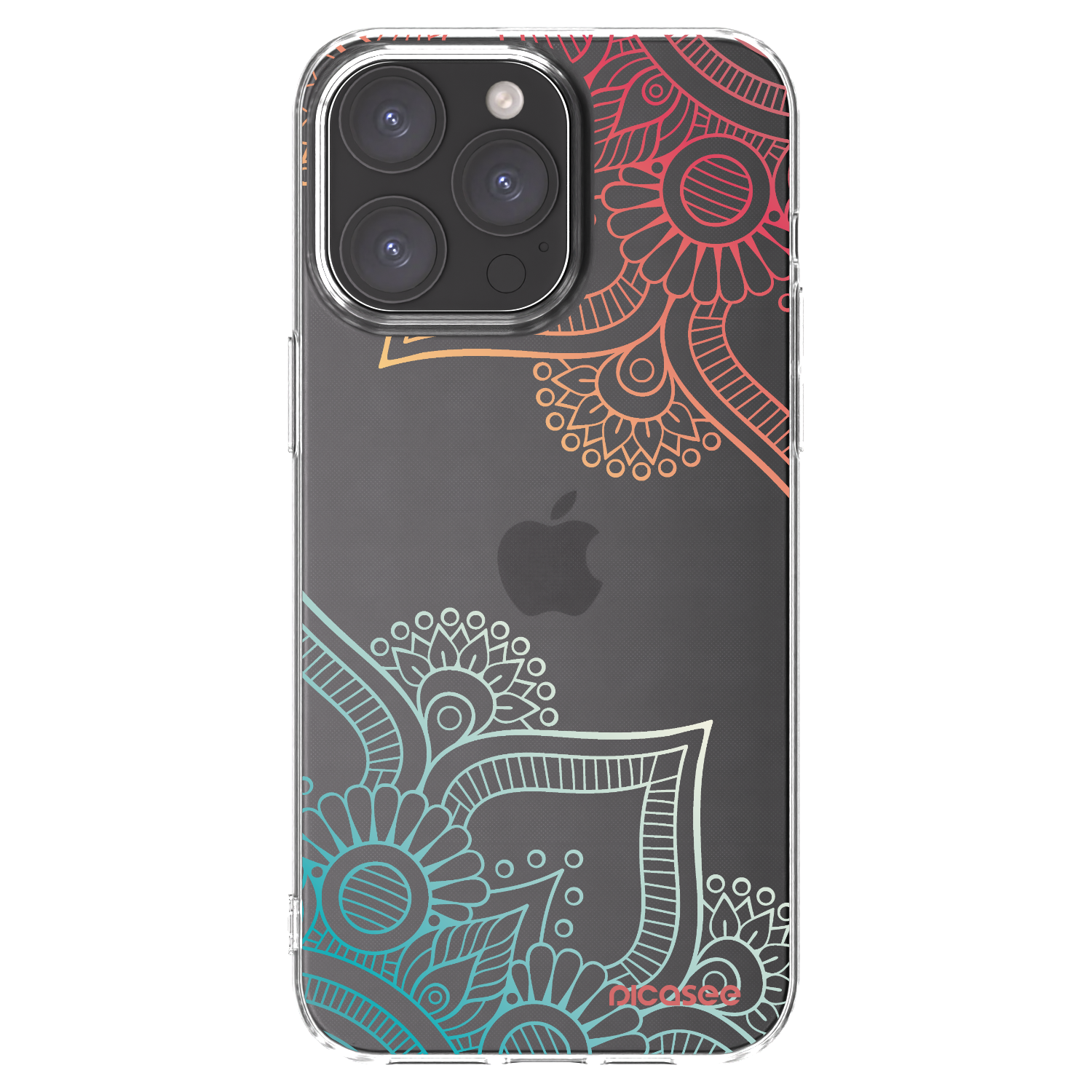 Picasee Apple iPhone 15 Pro Max Hülle - Transparentes Silikon - Blumenmuster