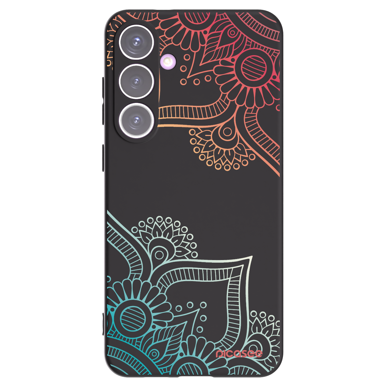 Picasee Samsung Galaxy S24+ S926B 5G Hülle - Schwarzes Silikon - Blumenmuster