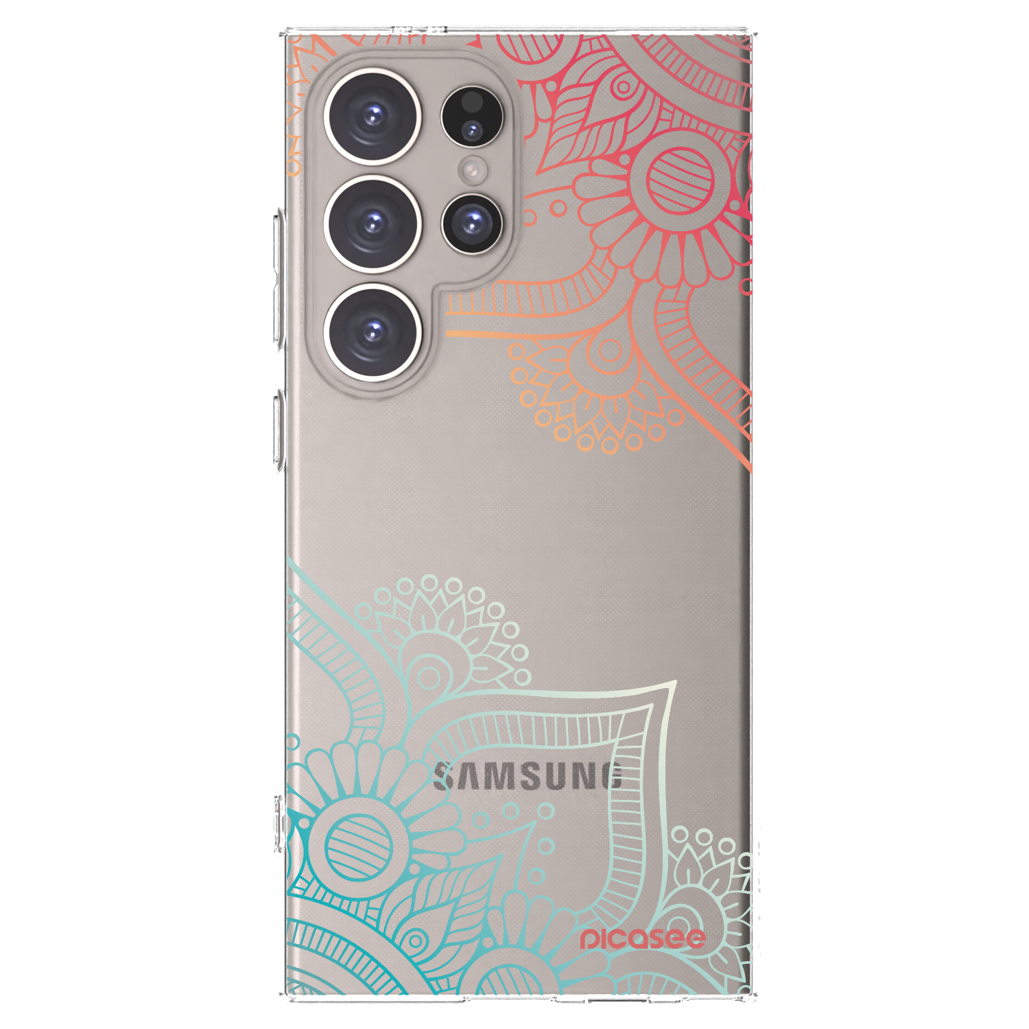 Picasee Samsung Galaxy S24 Ultra S928B 5G Hülle - Transparentes Silikon - Blumenmuster