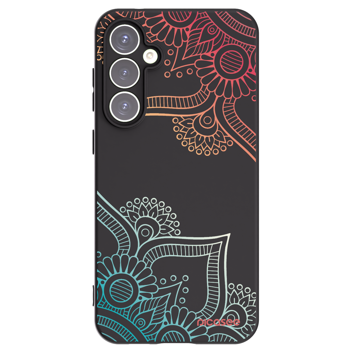 Picasee Samsung Galaxy S23 FE S711B Hülle - Schwarzes Silikon - Blumenmuster