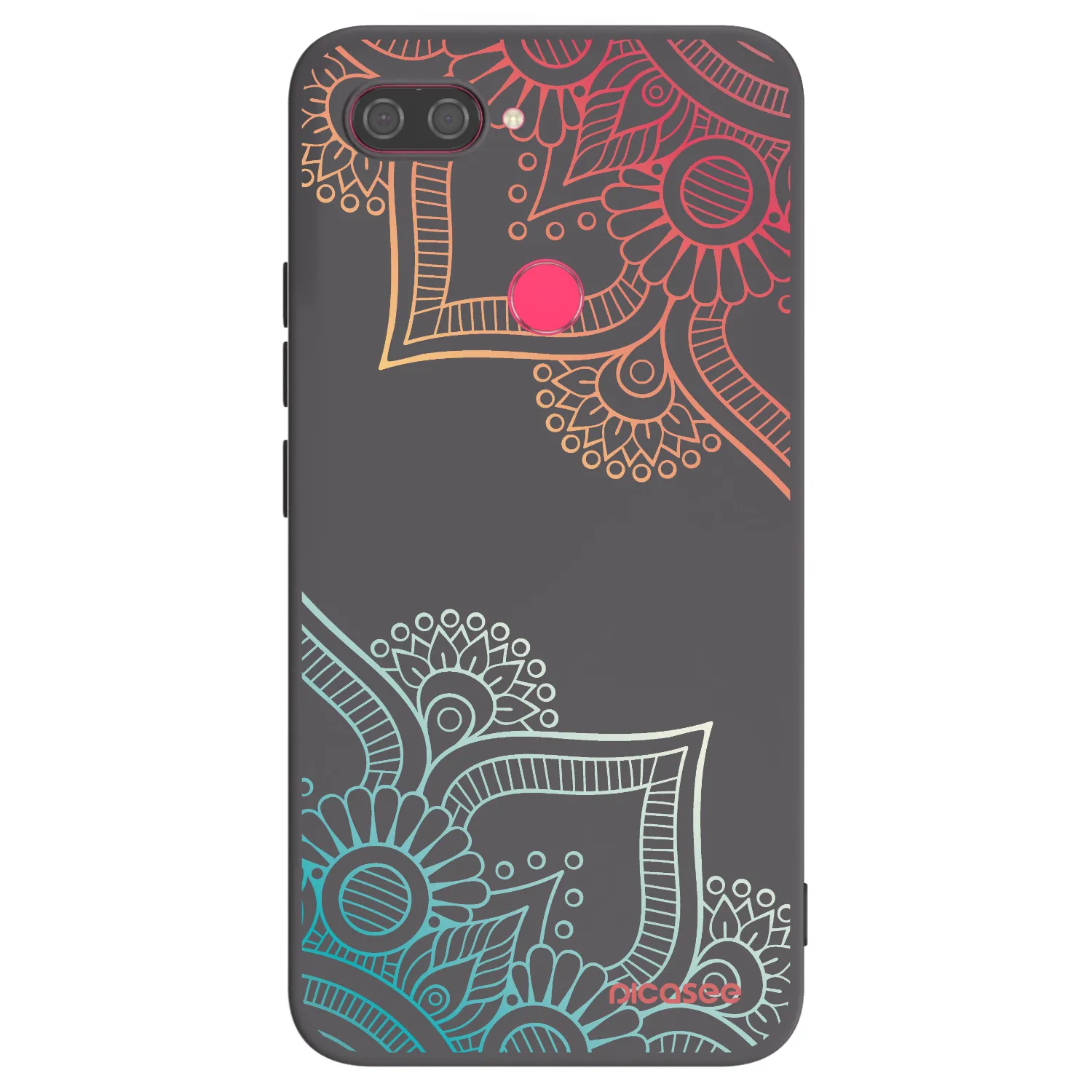 Picasee Xiaomi Mi 8 Lite Hülle - Schwarzes Silikon - Blumenmuster