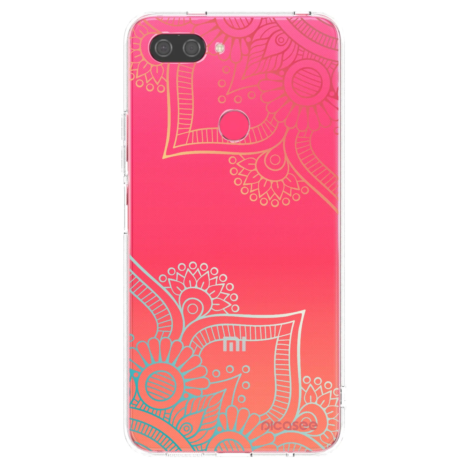 Picasee Xiaomi Mi 8 Lite Hülle - Transparentes Silikon - Blumenmuster