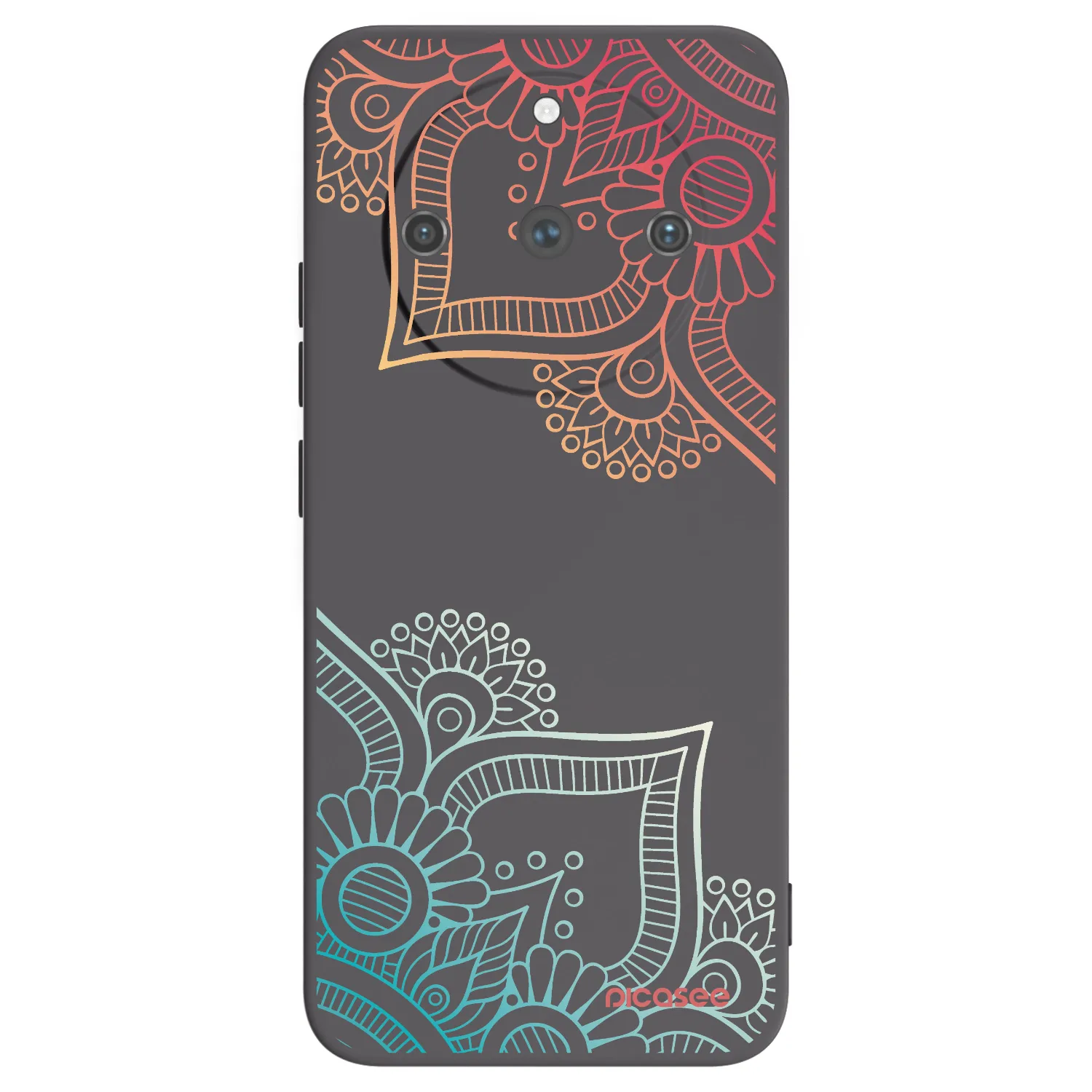 Picasee Realme 11 Pro+ Hülle - Schwarzes Silikon - Blumenmuster