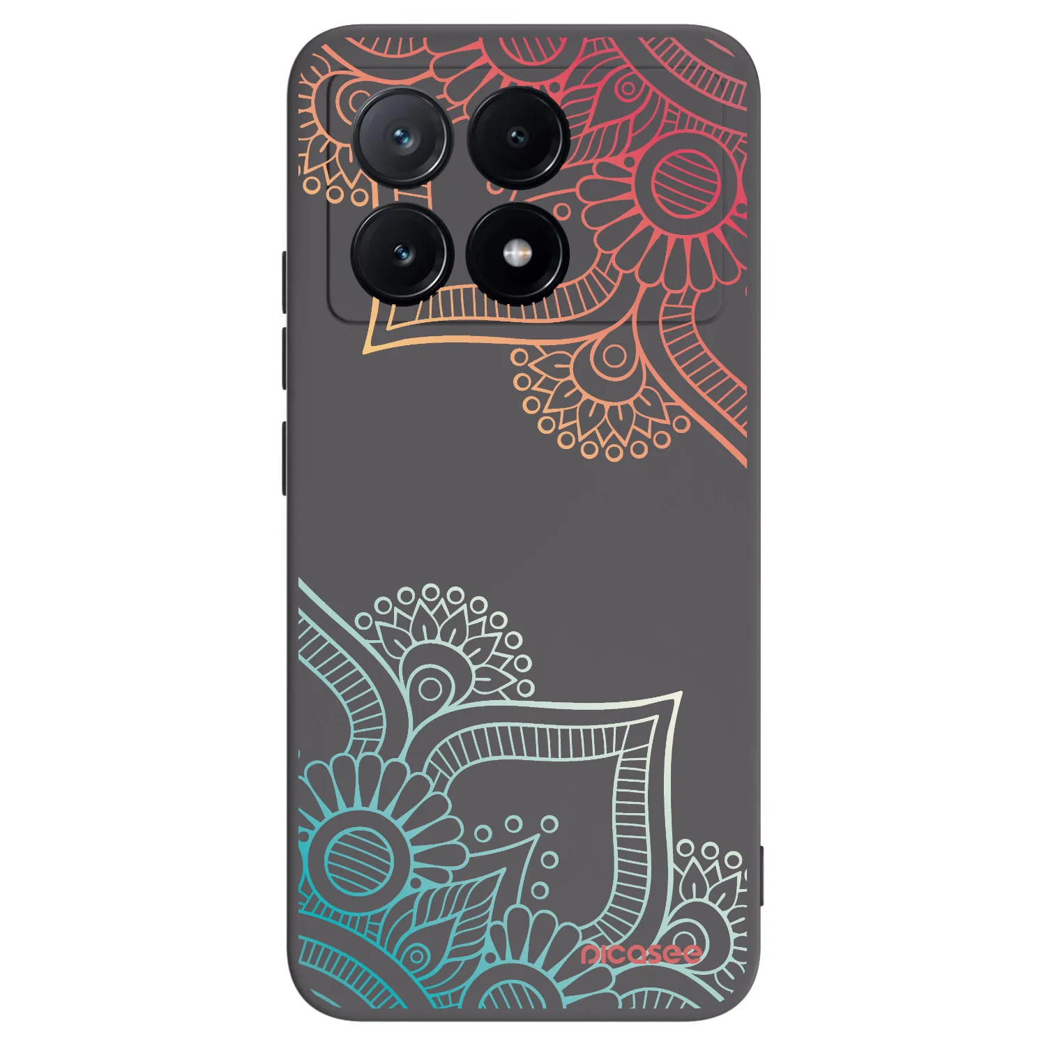Picasee Xiaomi Poco X6 Pro Hülle - Schwarzes Silikon - Blumenmuster