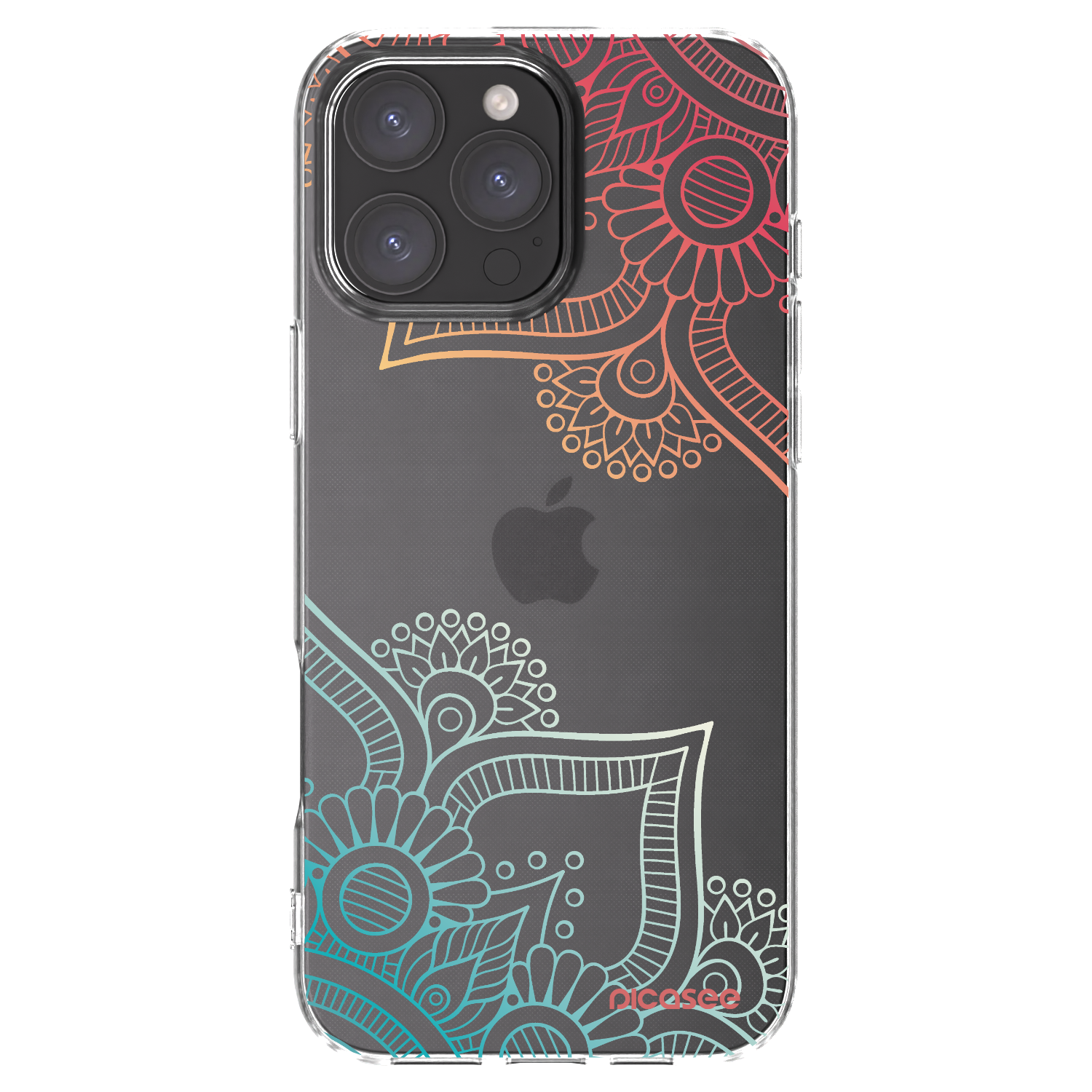 Picasee Apple iPhone 16 Pro Max Hülle - Transparentes Silikon - Blumenmuster