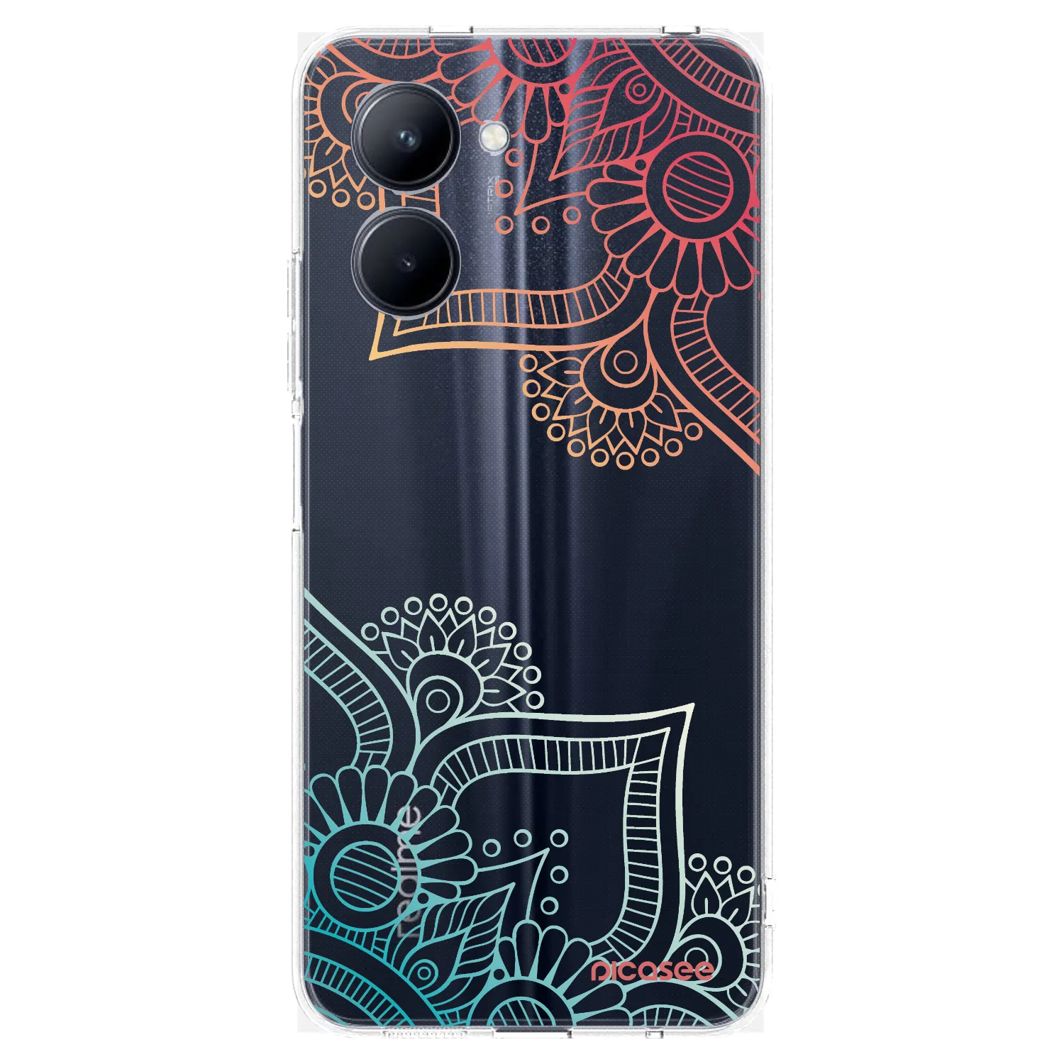 Picasee Realme C33 (2023) Hülle - Transparentes Silikon - Blumenmuster