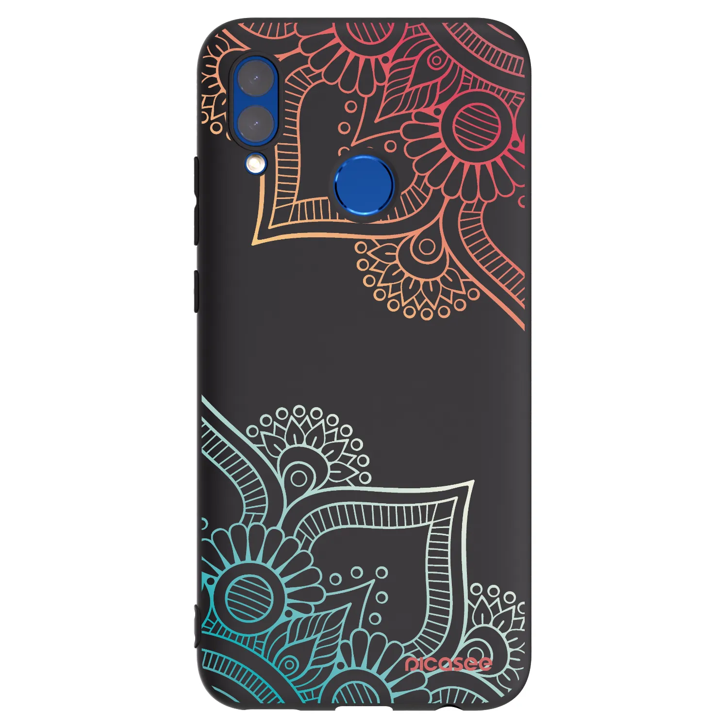 Picasee Honor 10 Lite Hülle - Schwarzes Silikon - Blumenmuster